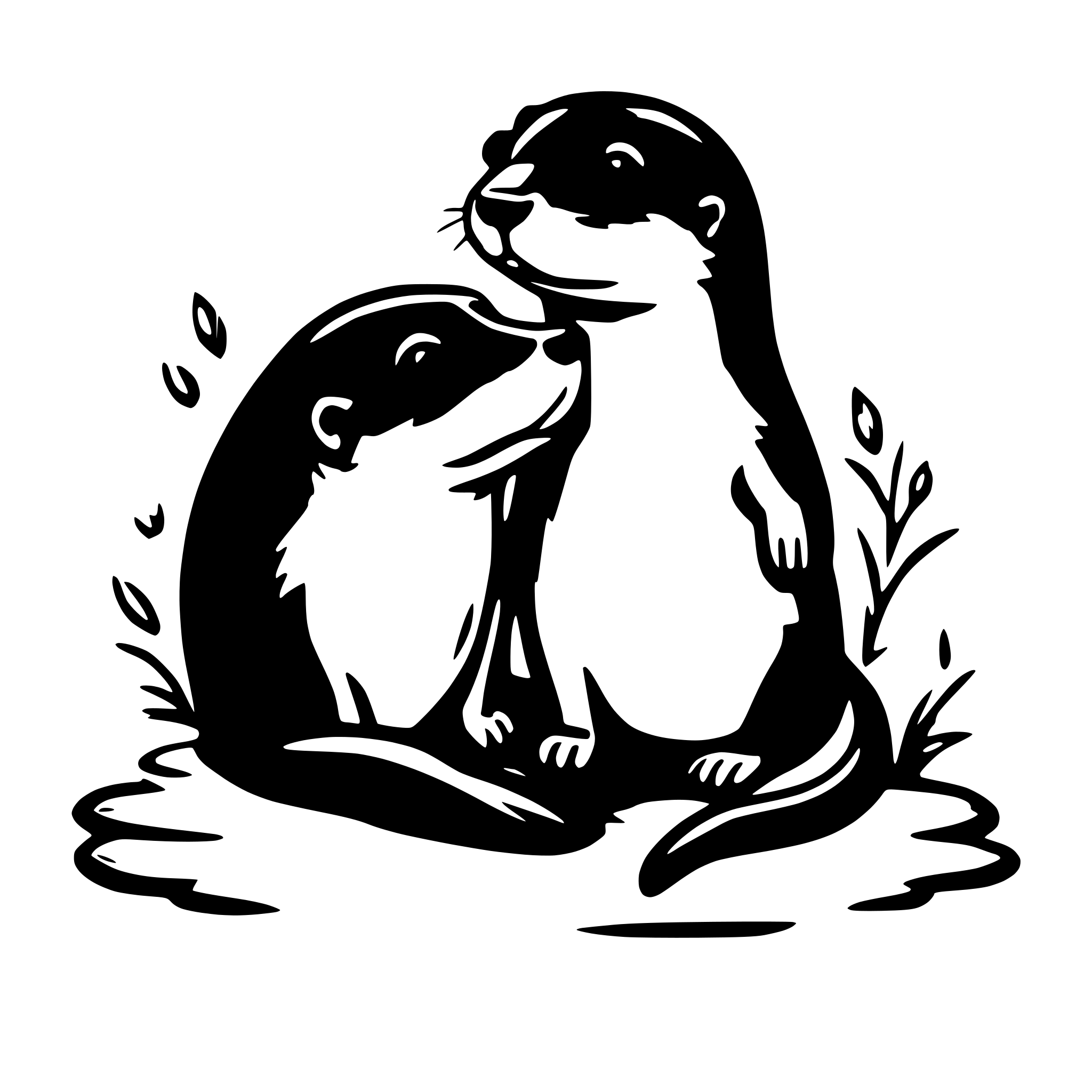 AI-generated SVG of 'two otters hugging each other'