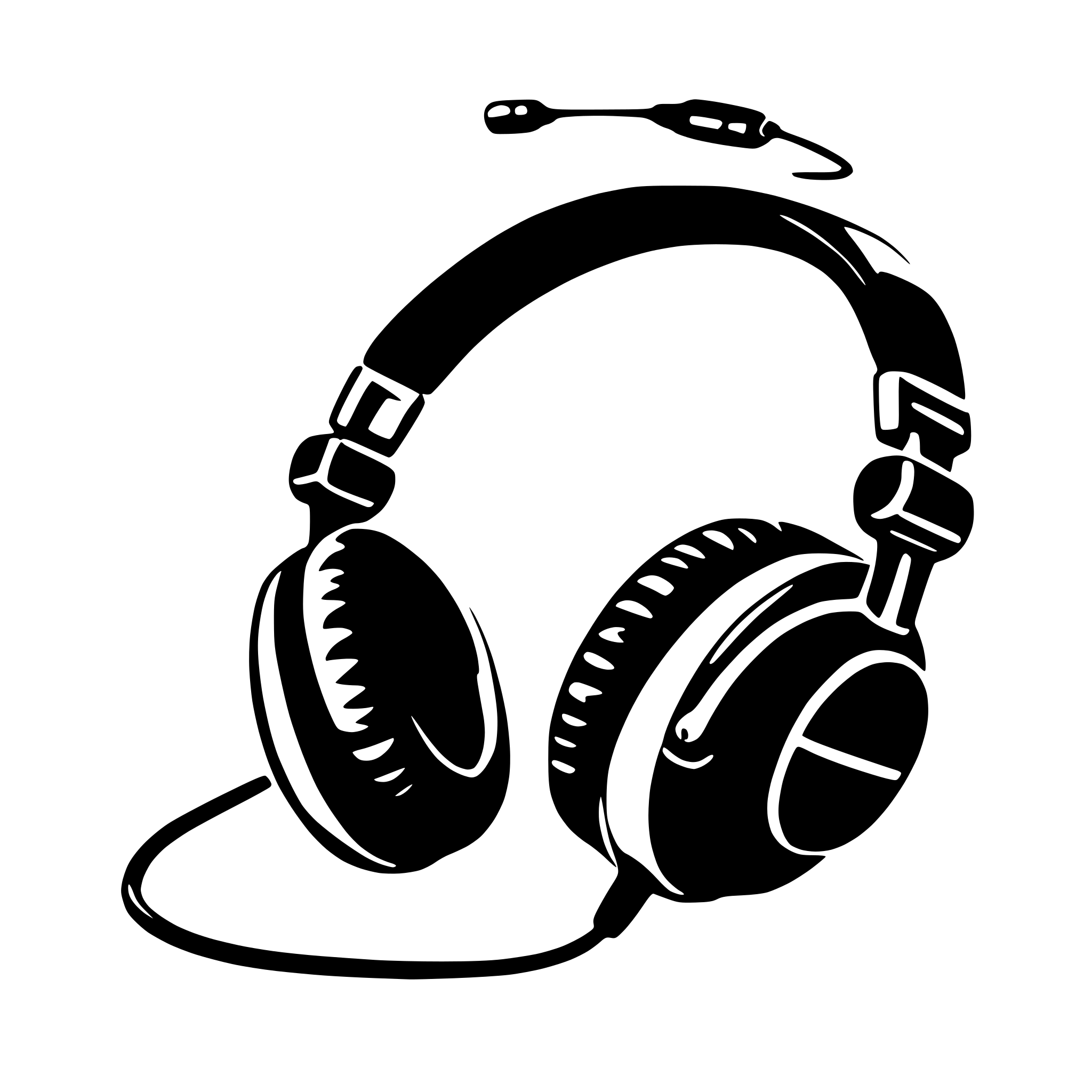 AI-generated SVG of 'draw headphone collection simple line'
