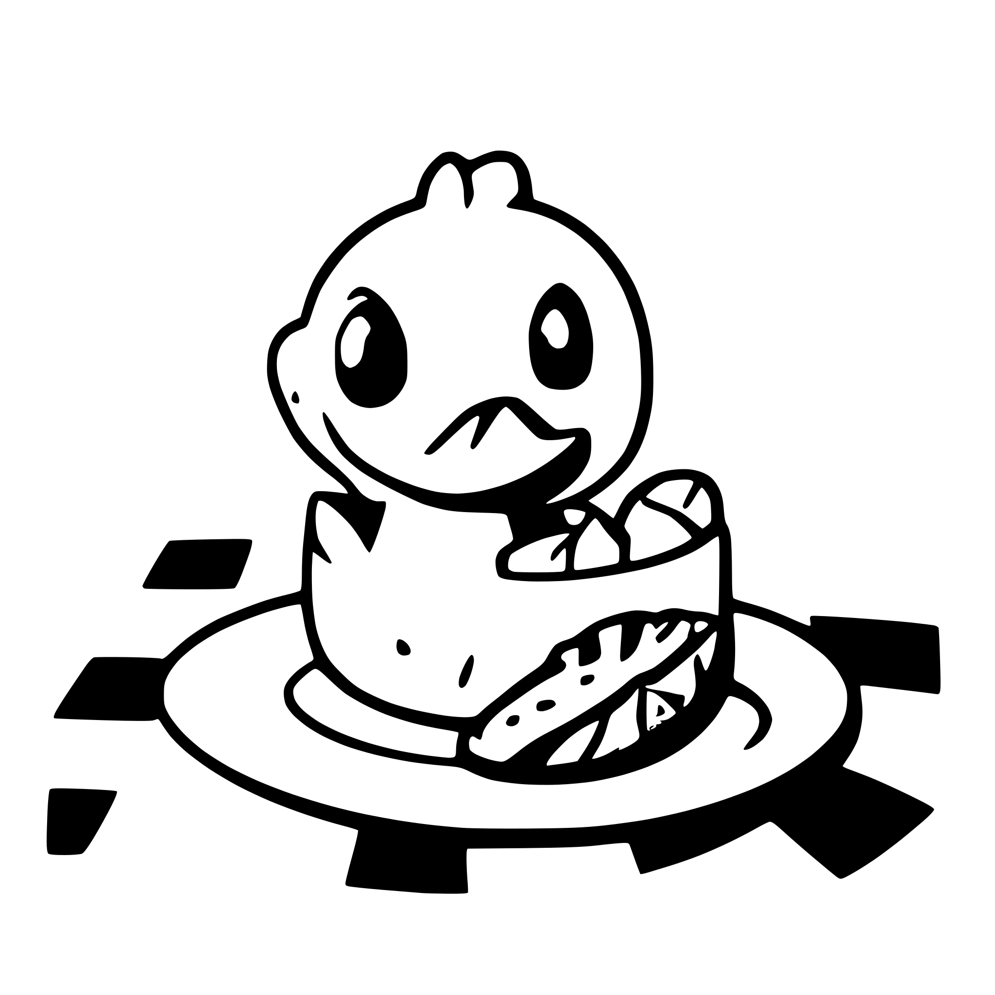 AI-generated SVG of 'rubber ducky eating a cookie'