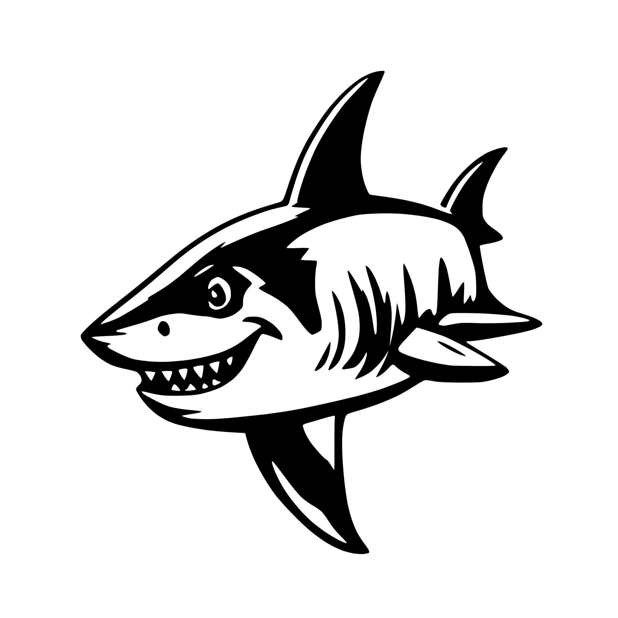 AI-generated SVG of a shark cartoon style