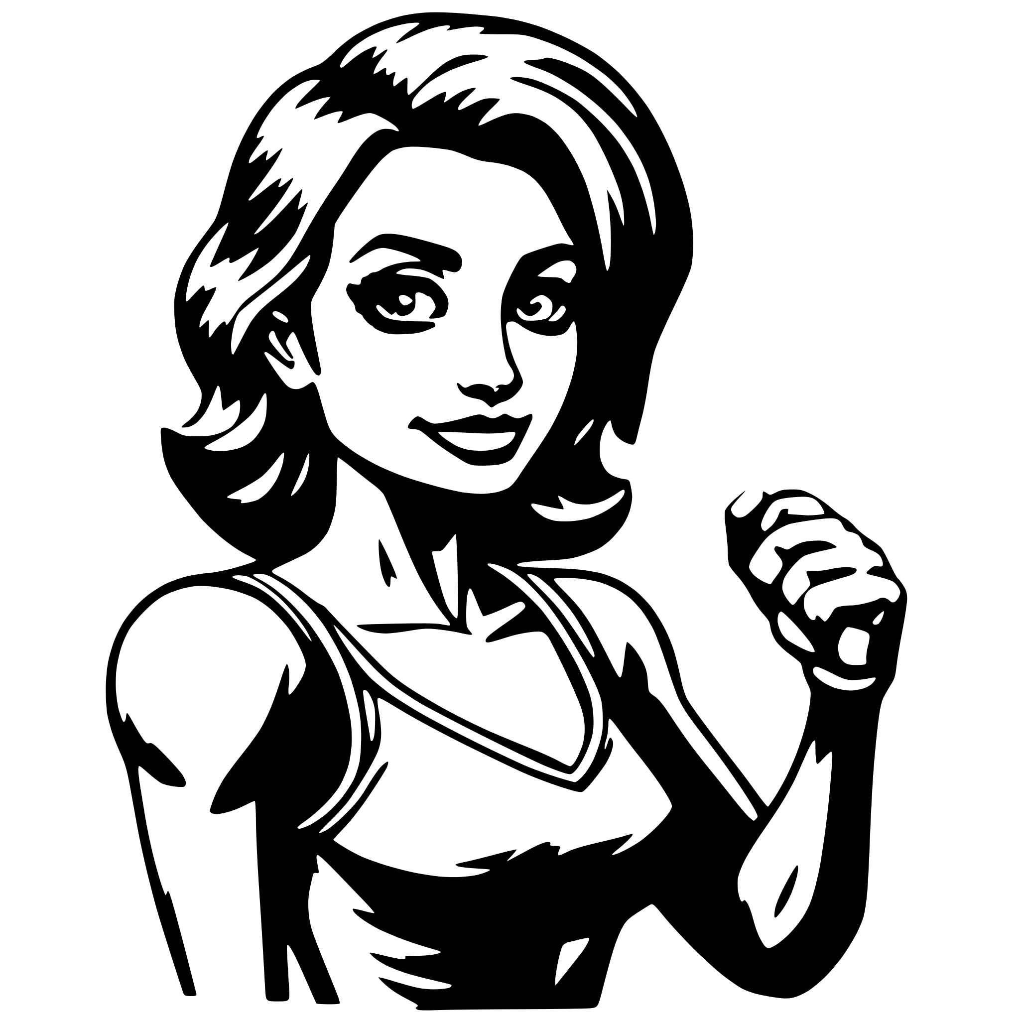AI-generated SVG of a muscle woman