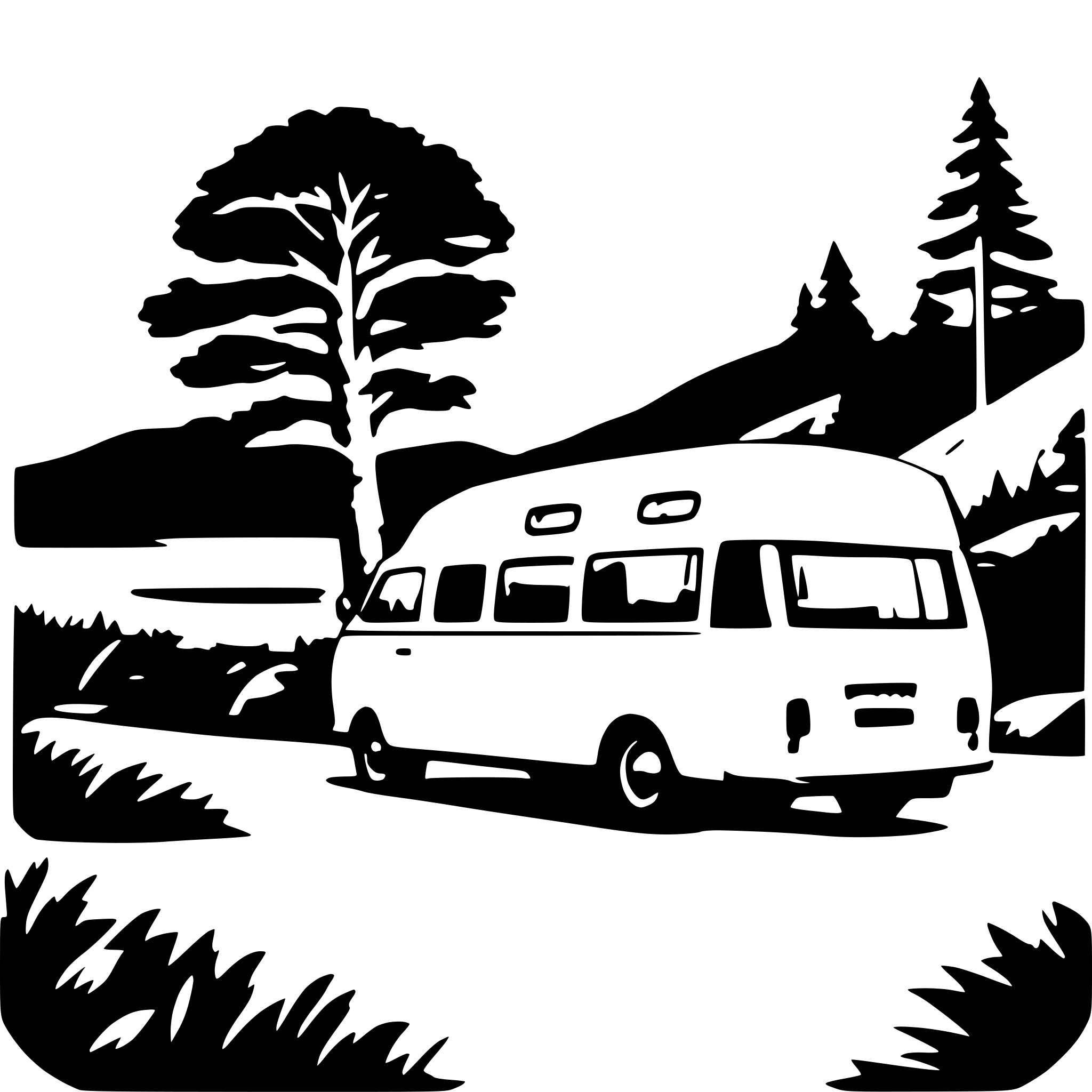 AI-generated SVG of a t1 camper van in the beautiful nature of norway