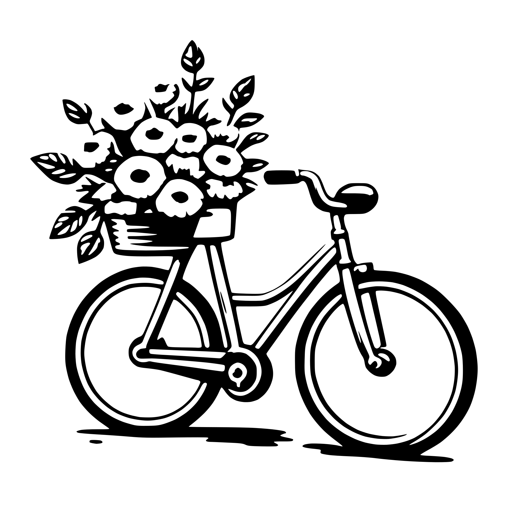 AI-generated SVG of 'bicycle and flowers'