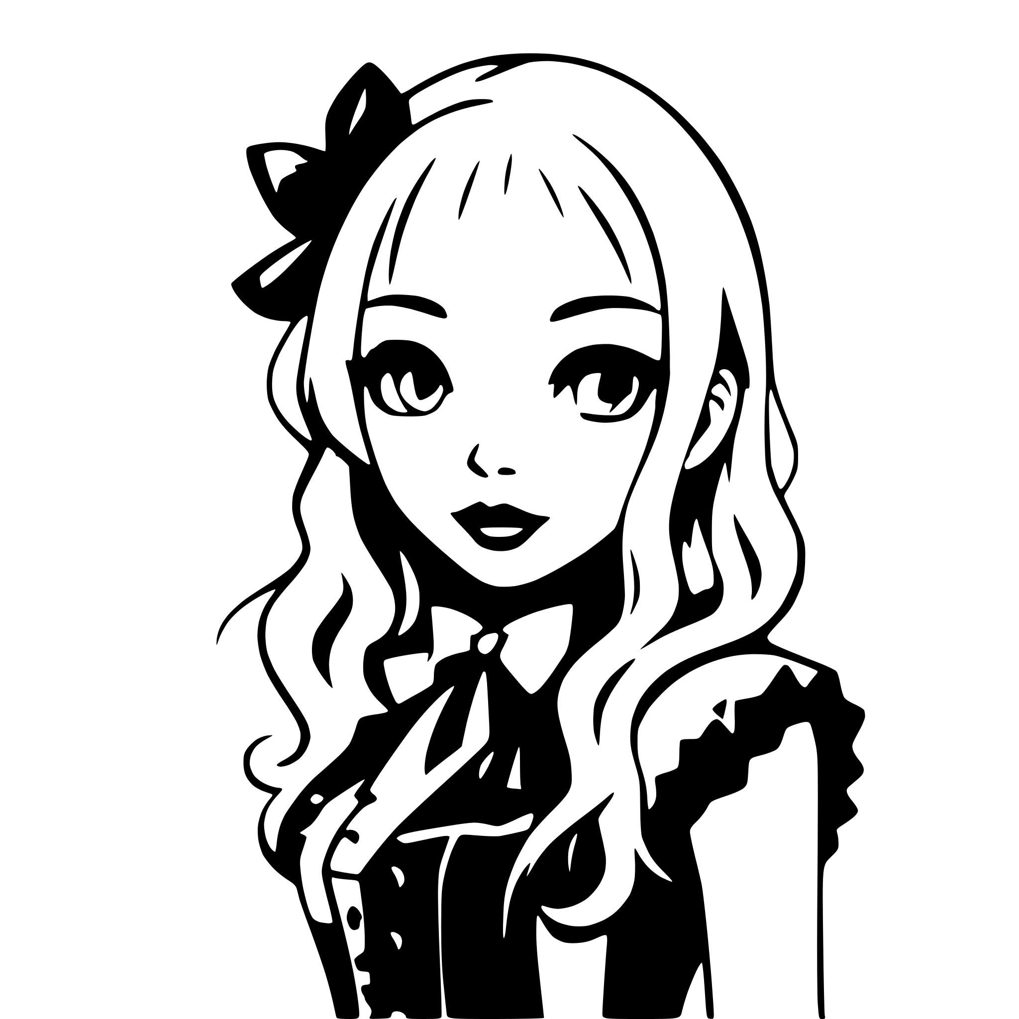 AI-generated SVG of a girl in gothic lolita dress