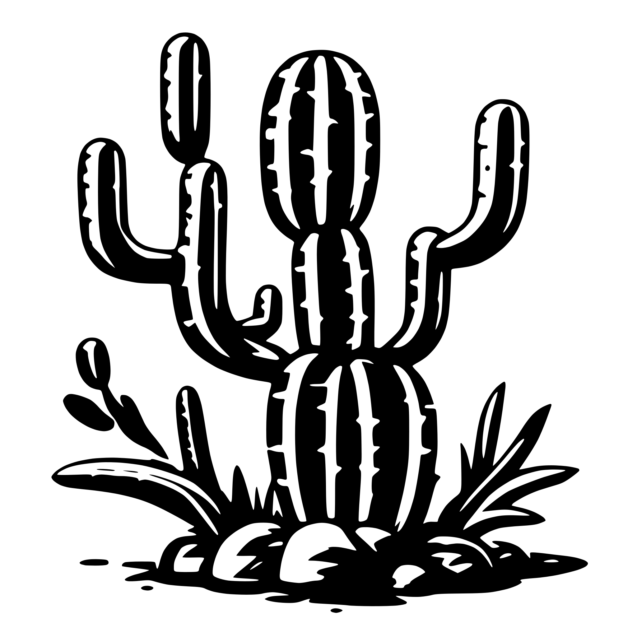 AI-generated SVG of a Alien cactus