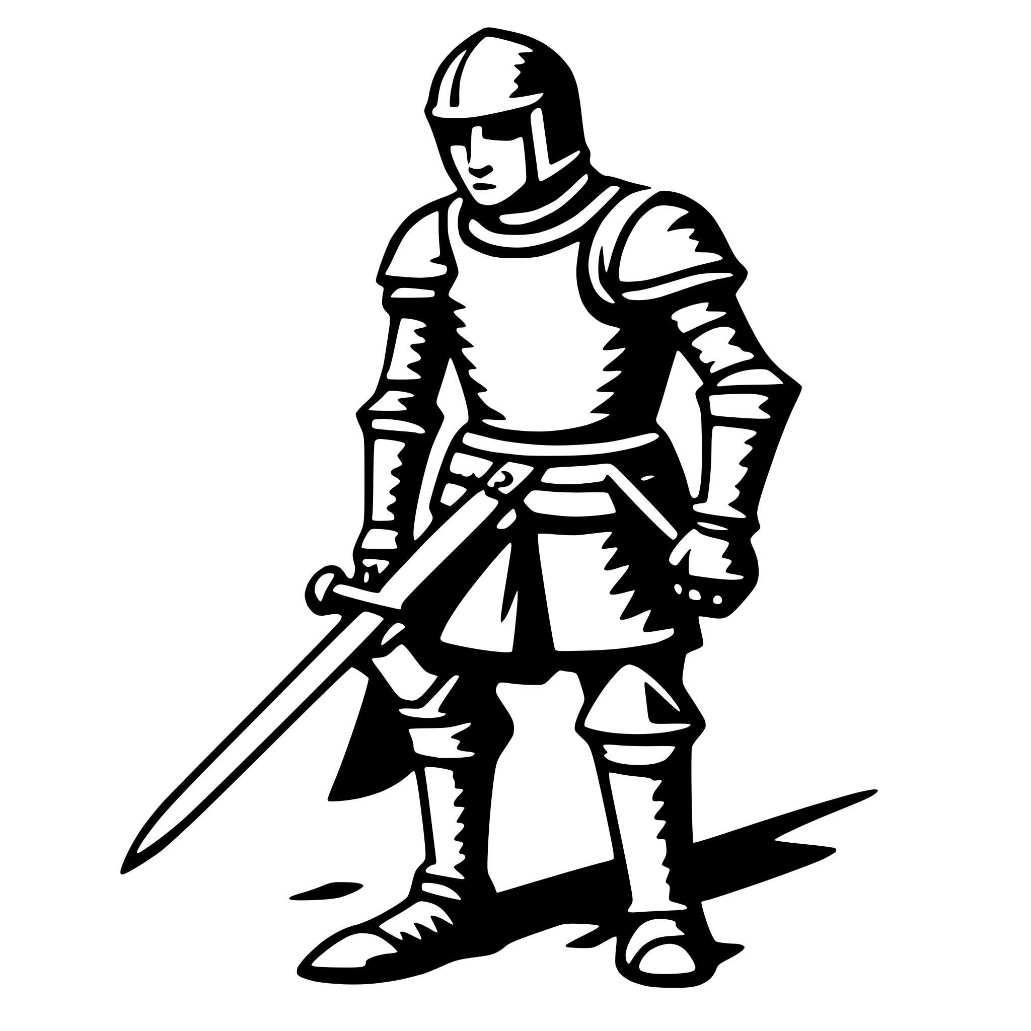 AI-generated SVG of 'knight and sword'