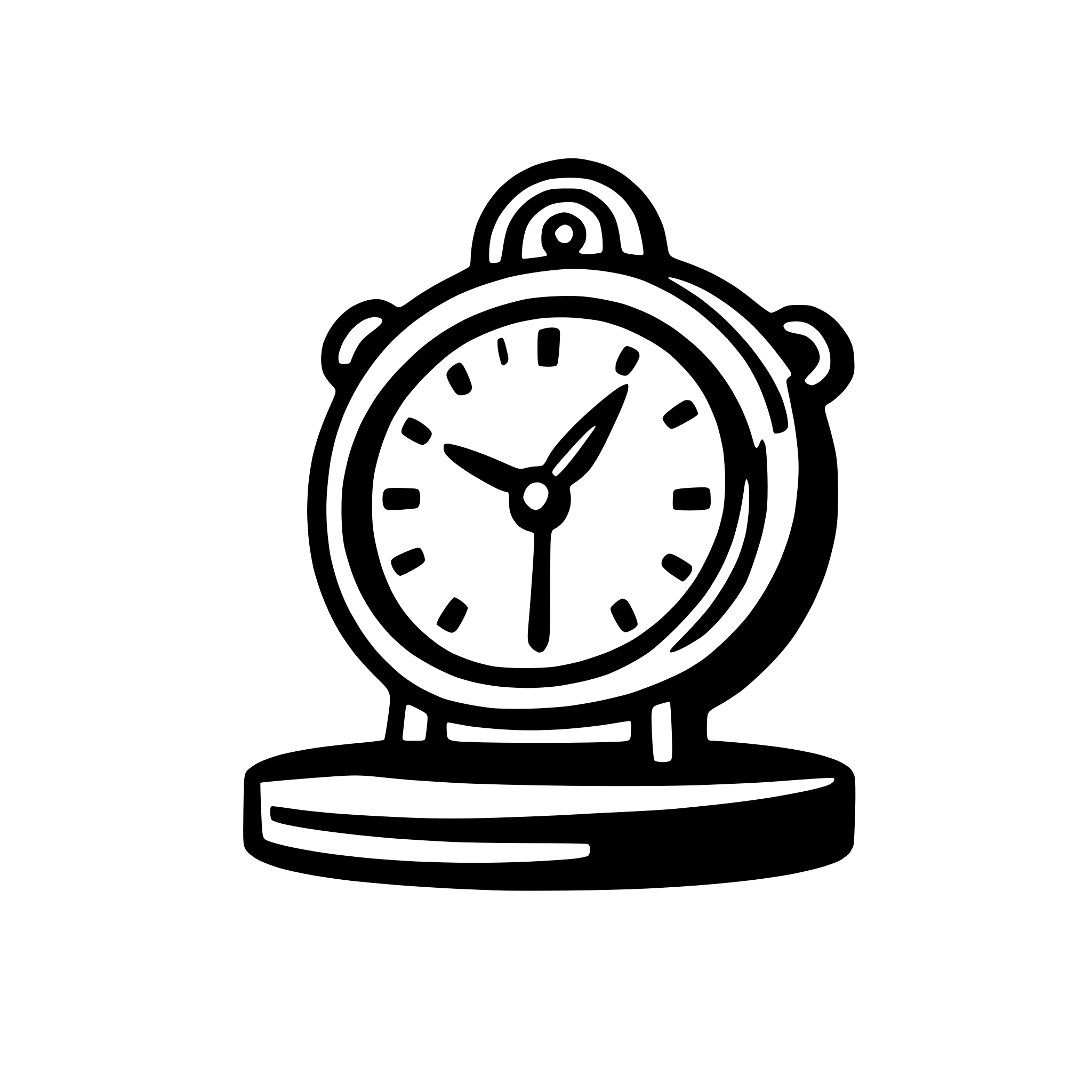 AI-generated SVG of a На загруженной иконке поменяй летающие объекты на часы, календарь, иконку трубки, иконку сообщения