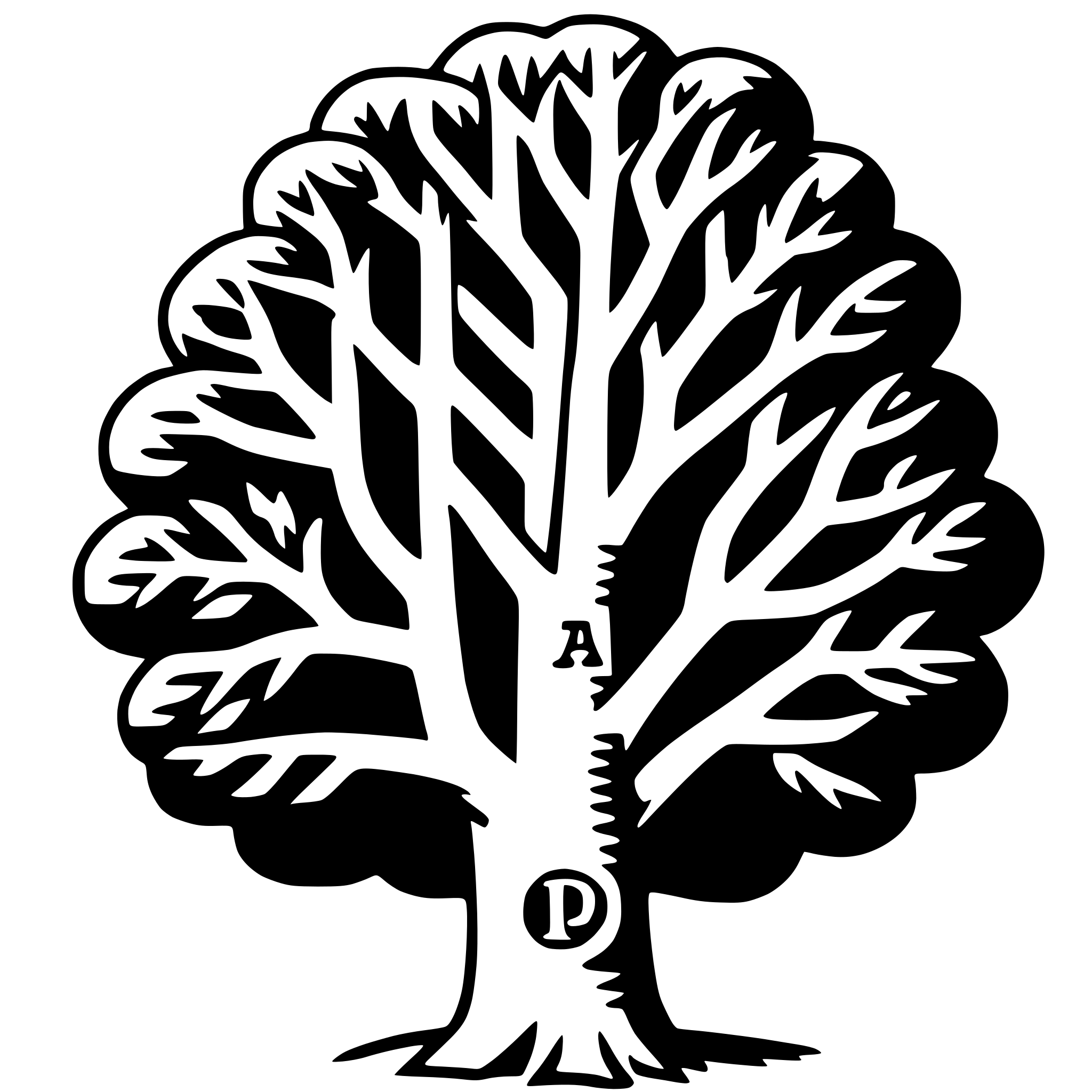 AI-generated SVG of a couple's initials in tree
