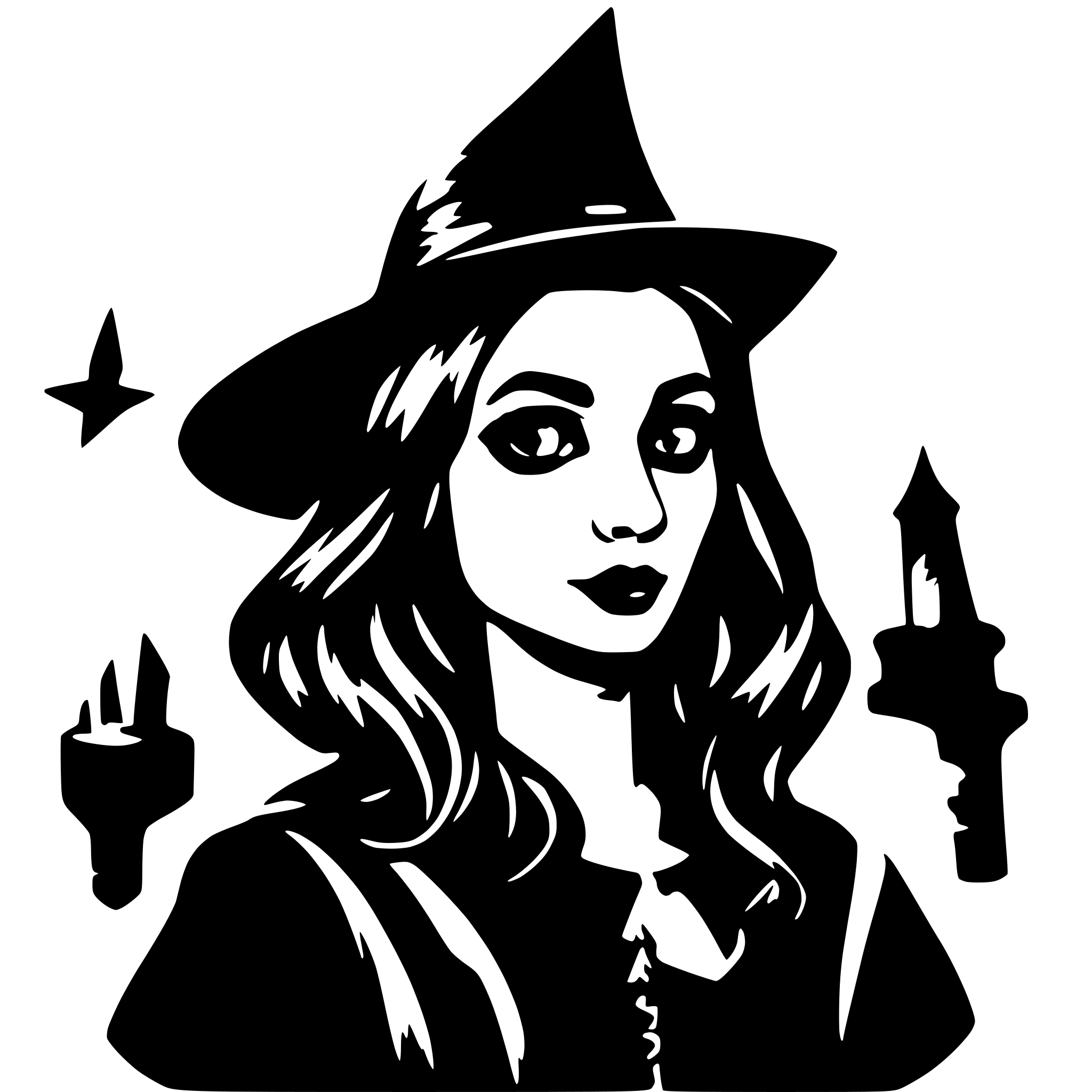 AI-generated SVG of a spooky witch
