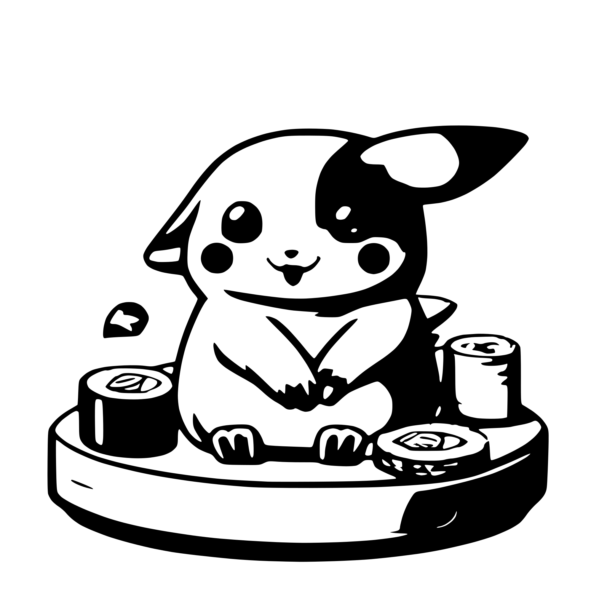 AI-generated SVG of 'Pickachu eating sushi'