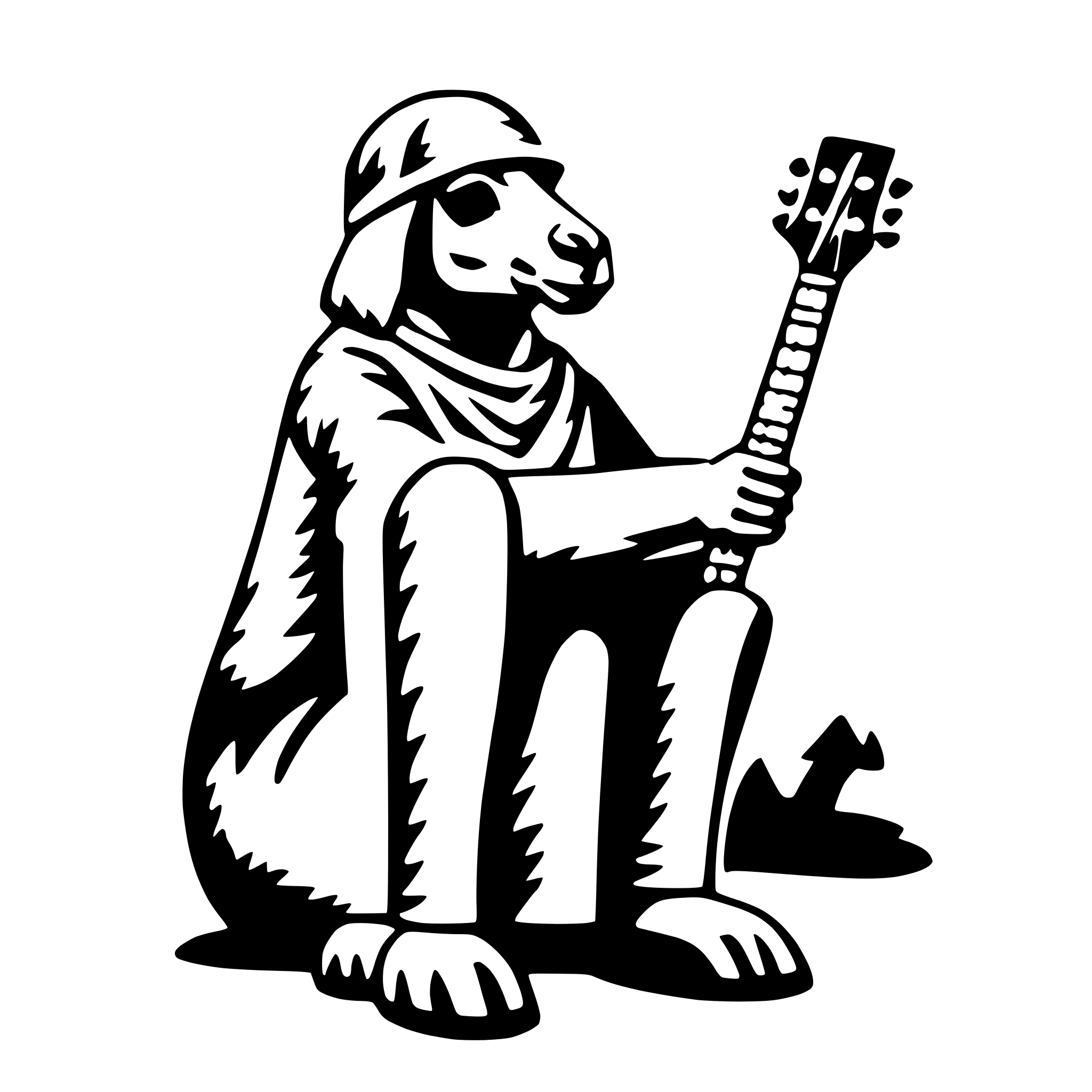 AI-generated SVG of a camel with guitar