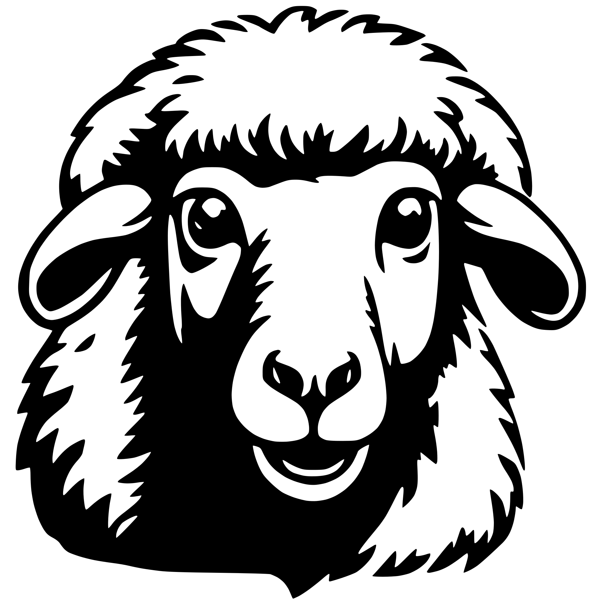 AI-generated SVG of 'angry sheep'