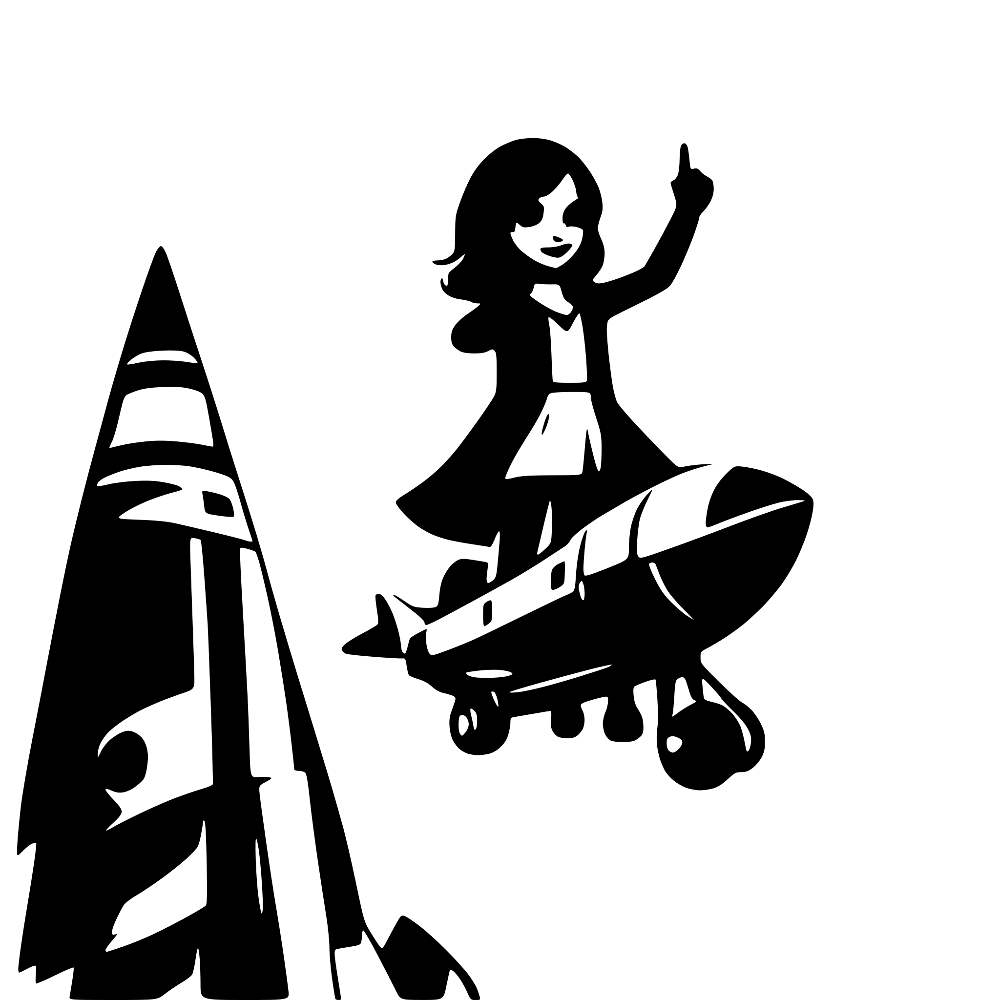 AI-generated SVG of a A female singer riding a rocket