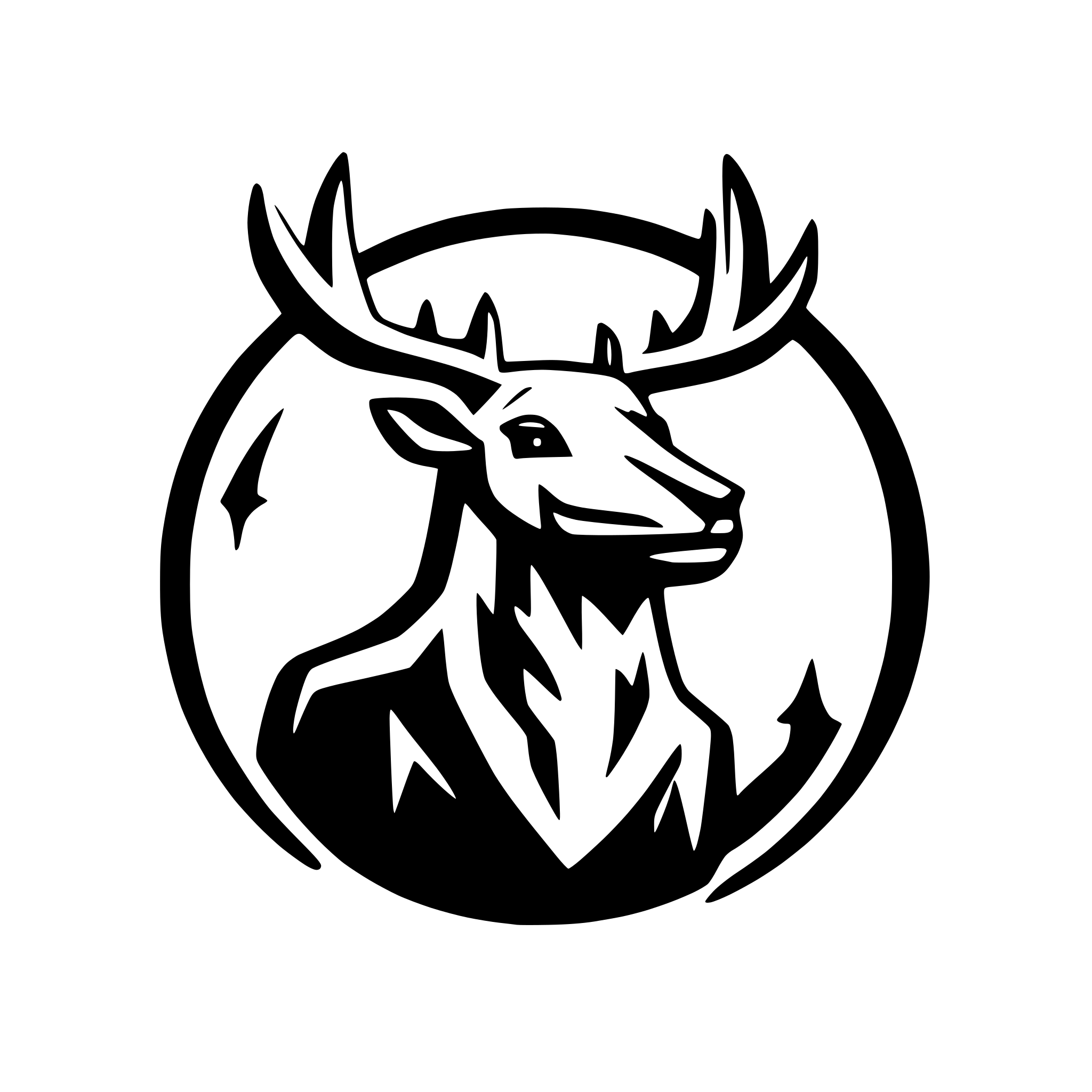 AI-generated SVG of a bearded deer with big antlers