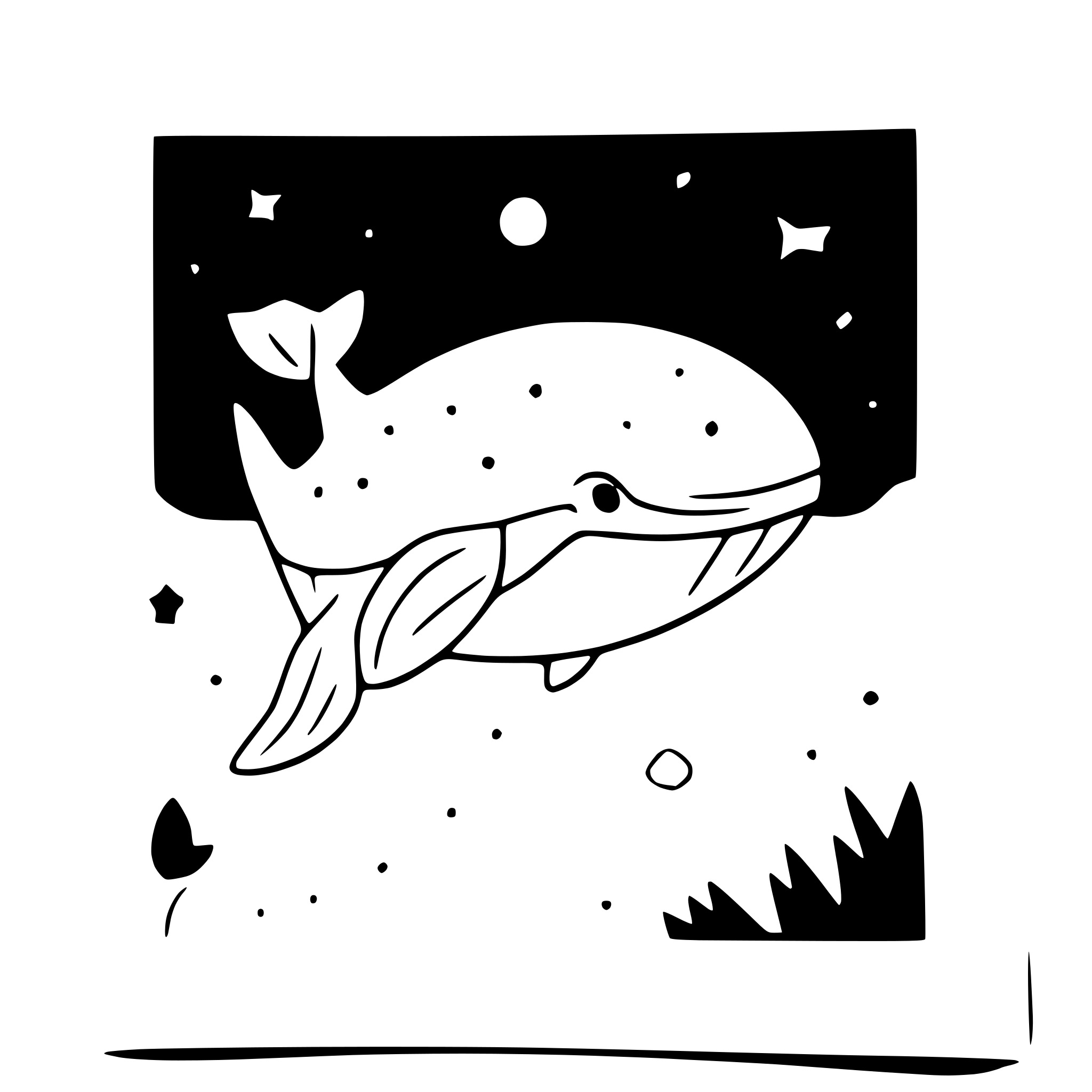 AI-generated SVG of 'whale with constellations inside'