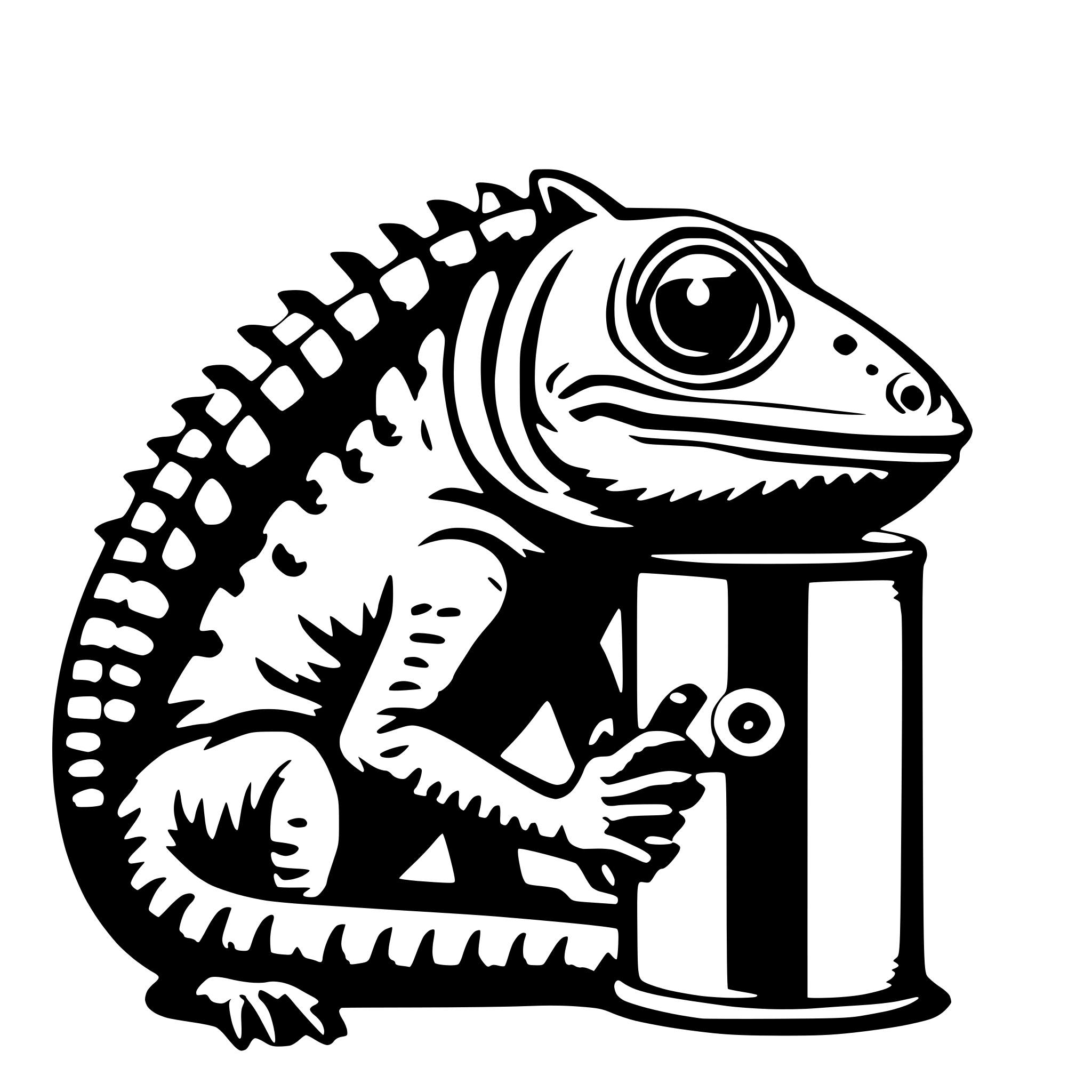 AI-generated SVG of a chameleon with spraycan