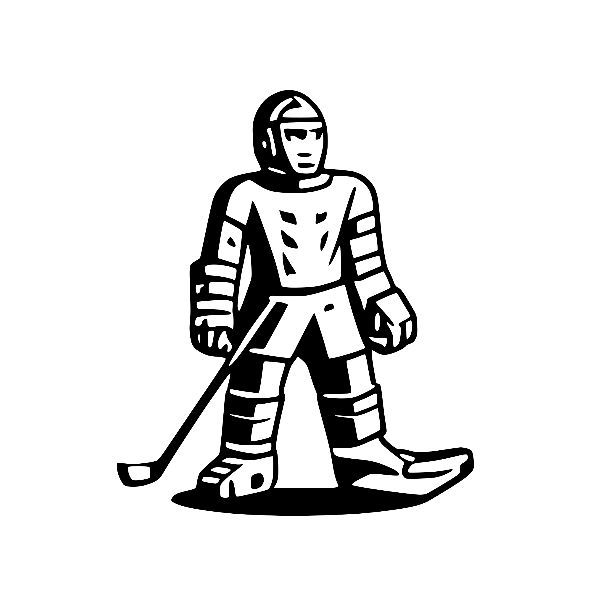 AI-generated SVG of 'robot playing ice hockey goalie'