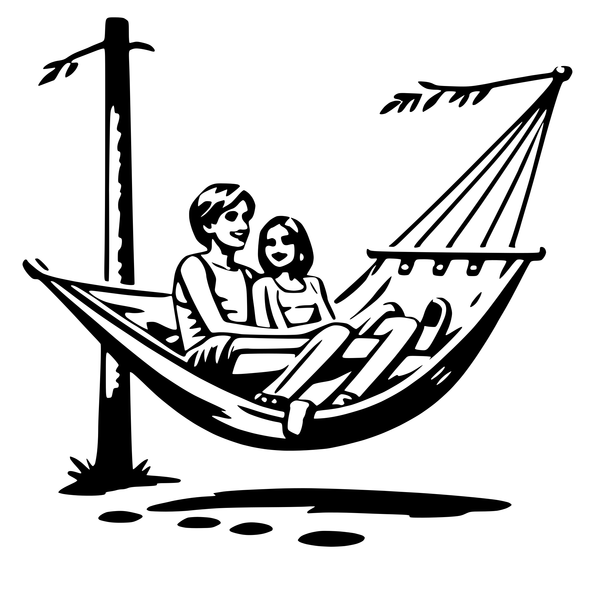 AI-generated SVG of a couples in hammock