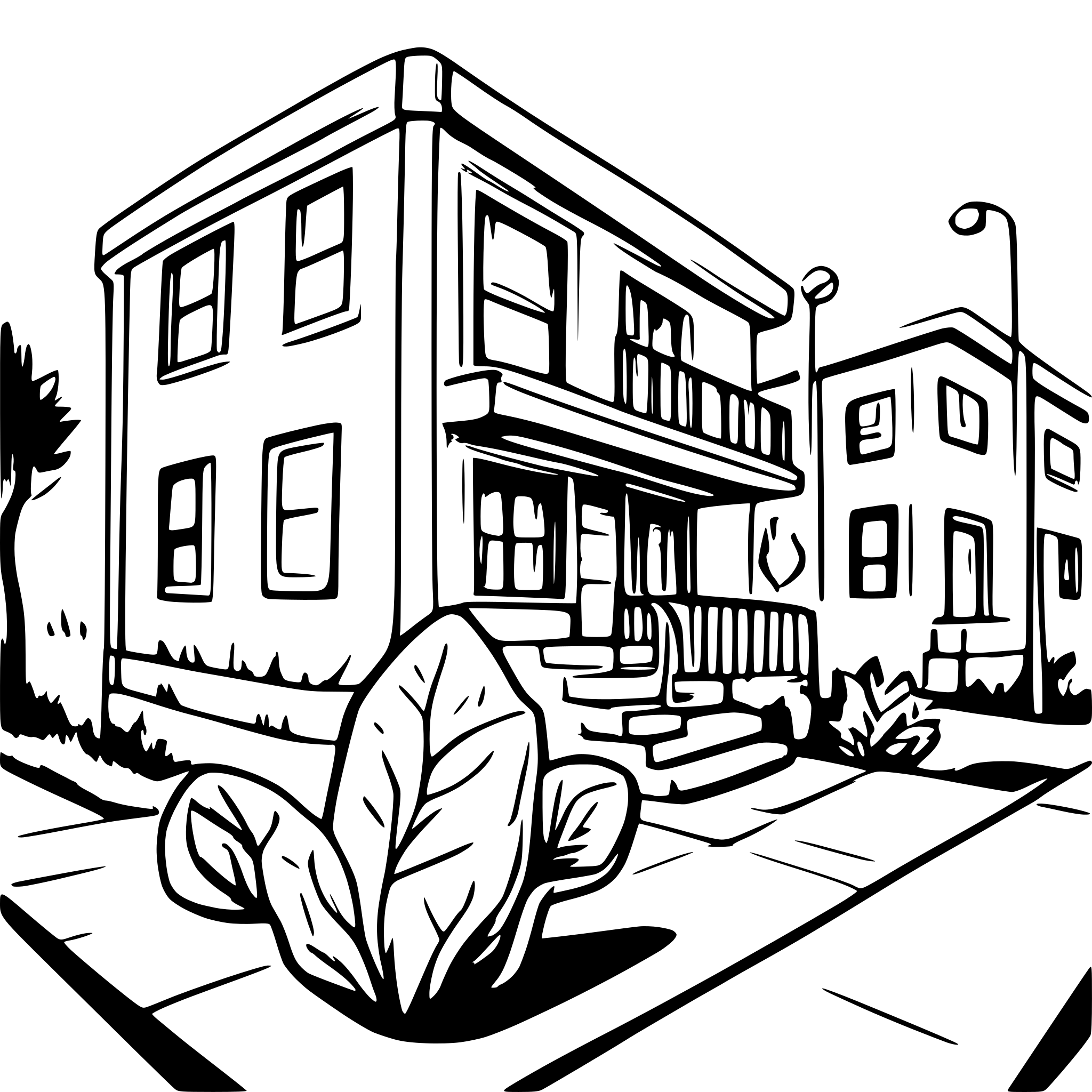AI-generated SVG of a homes on texas street