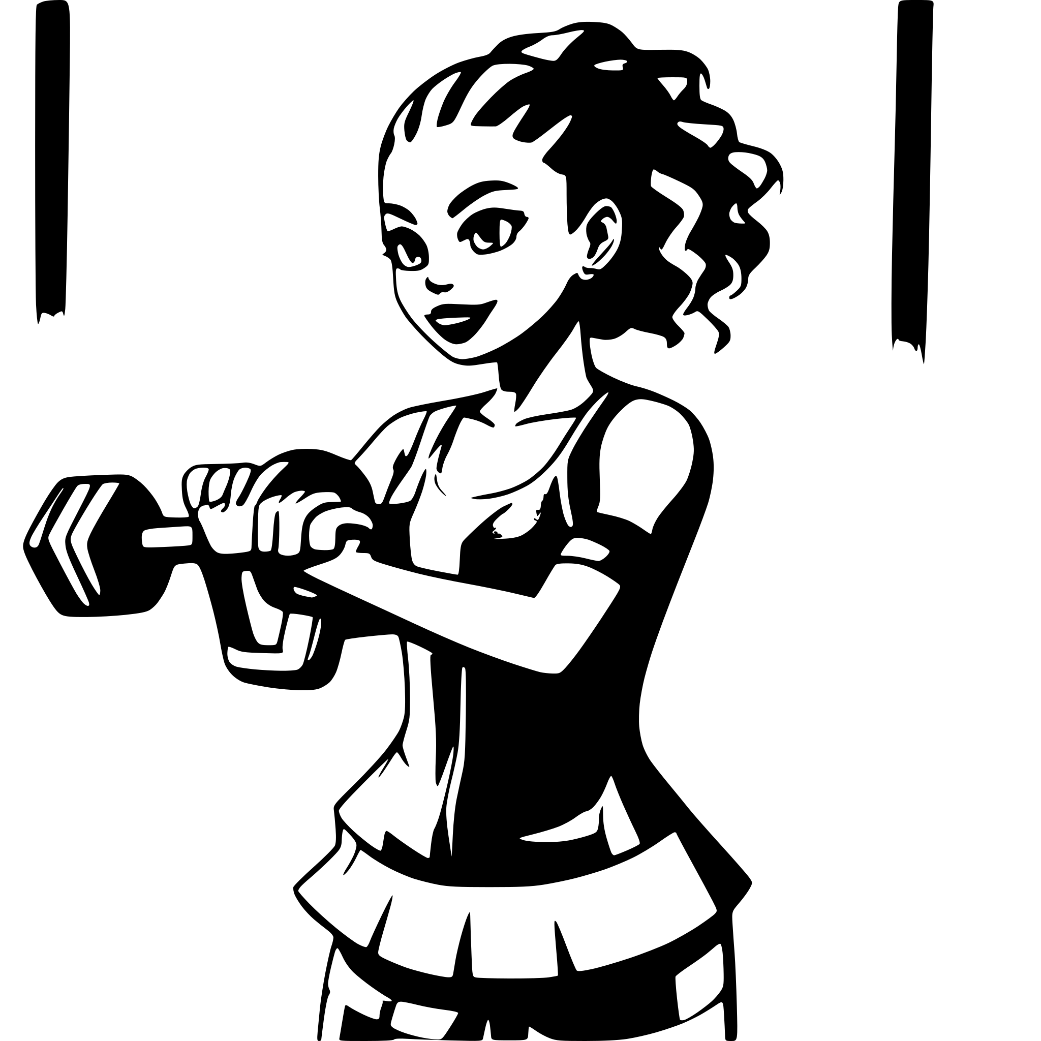AI-generated SVG of 'african woman working out'
