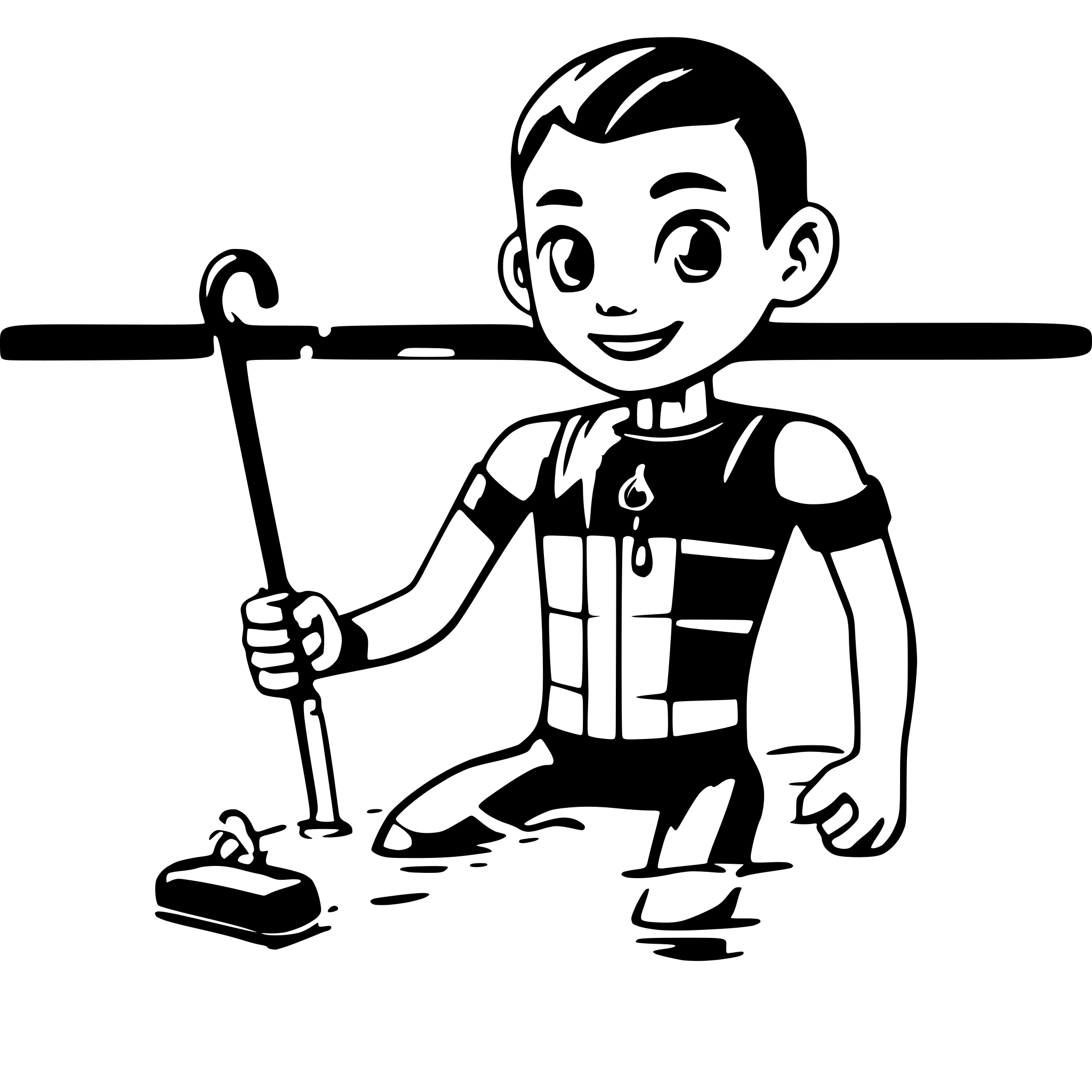 AI-generated SVG of a An amputee in the water, doing aquatic rehabilitation exercises with a buoyancy aid to help him balance.