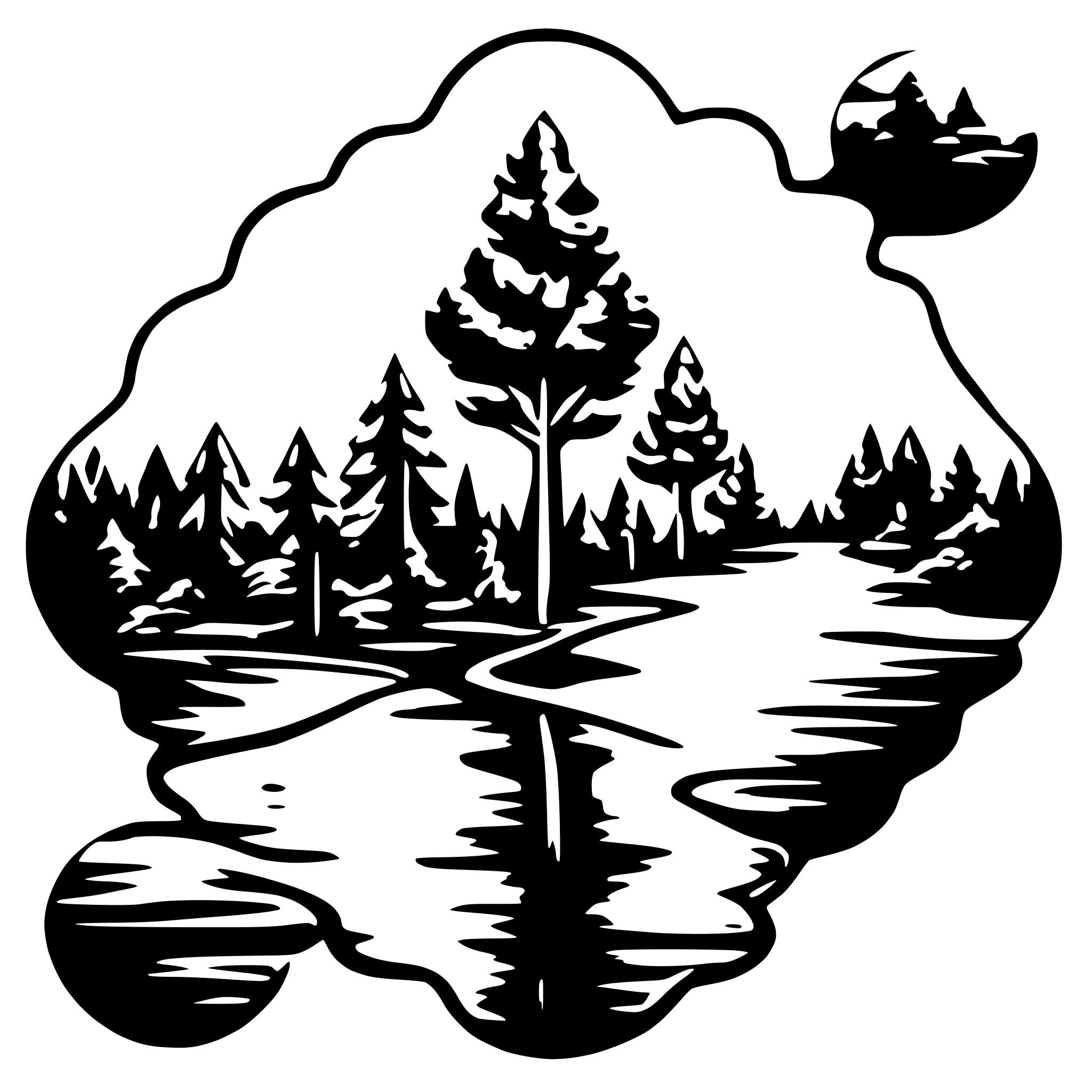 AI-generated SVG of 'A symmetrical topographic pattern'