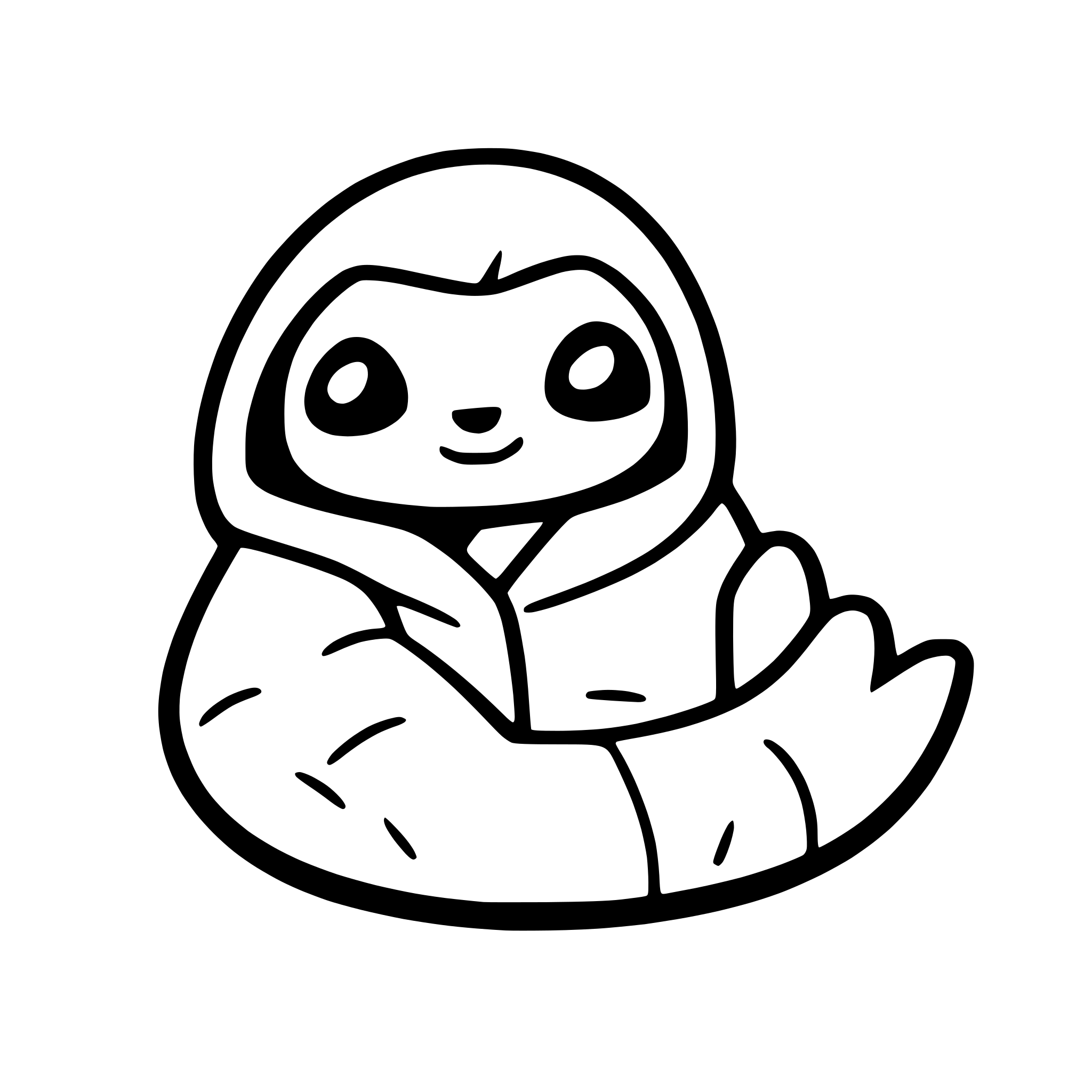 AI-generated SVG of a a sleepy sloth in pajamas