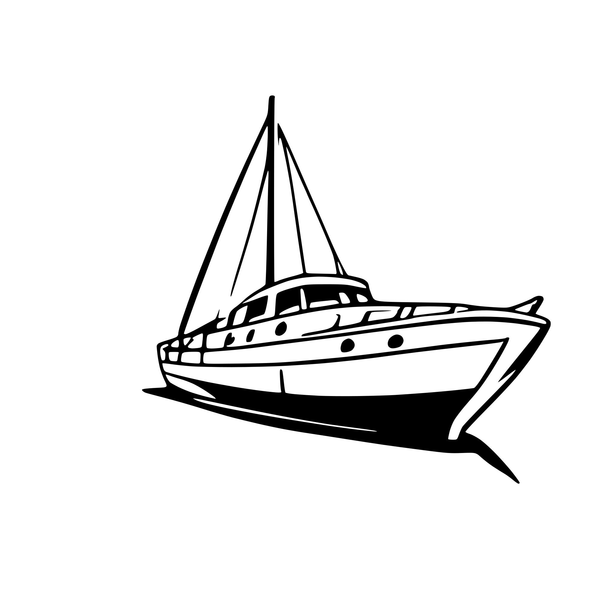 AI-generated SVG of a yacht side view