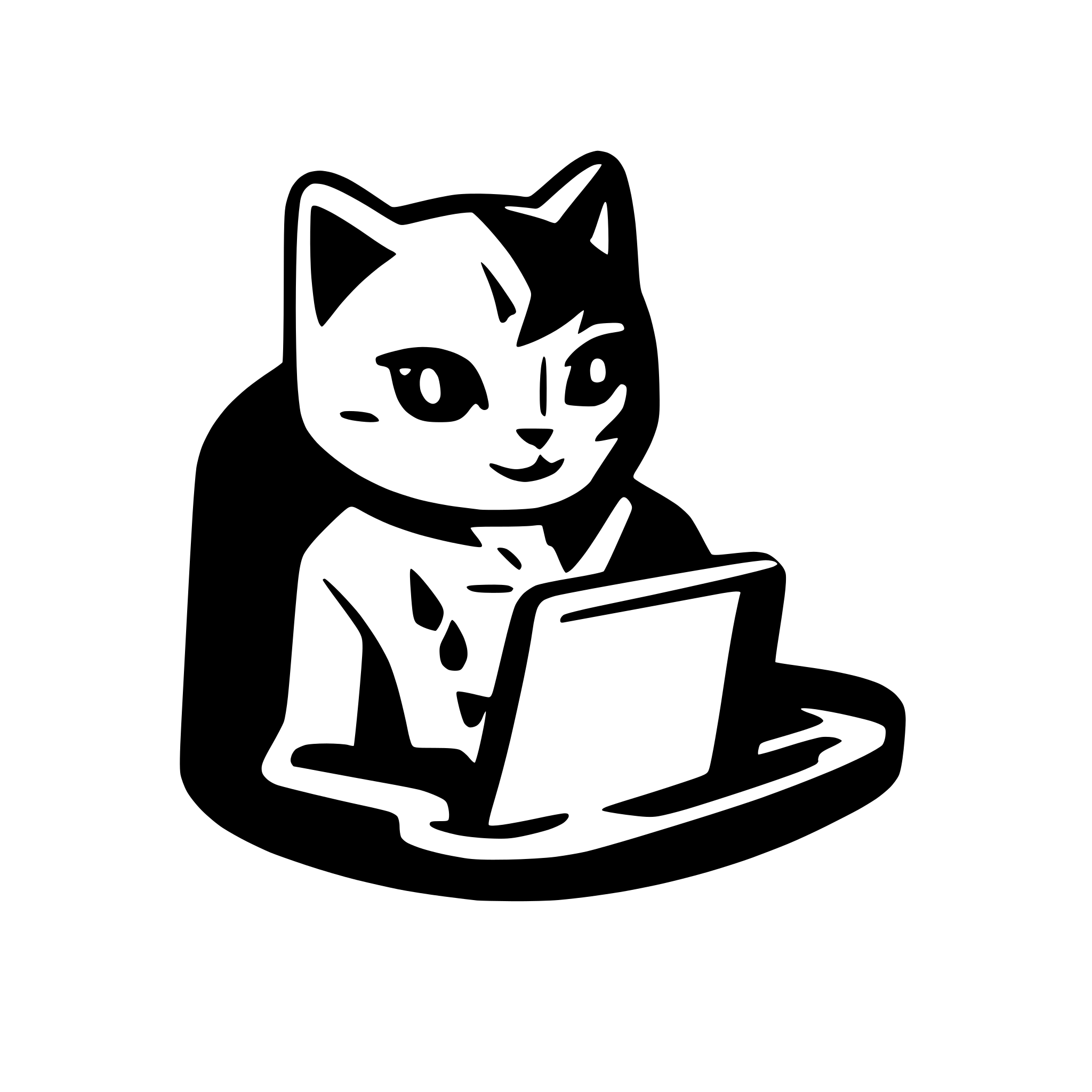 AI-generated SVG of a cat as programmer