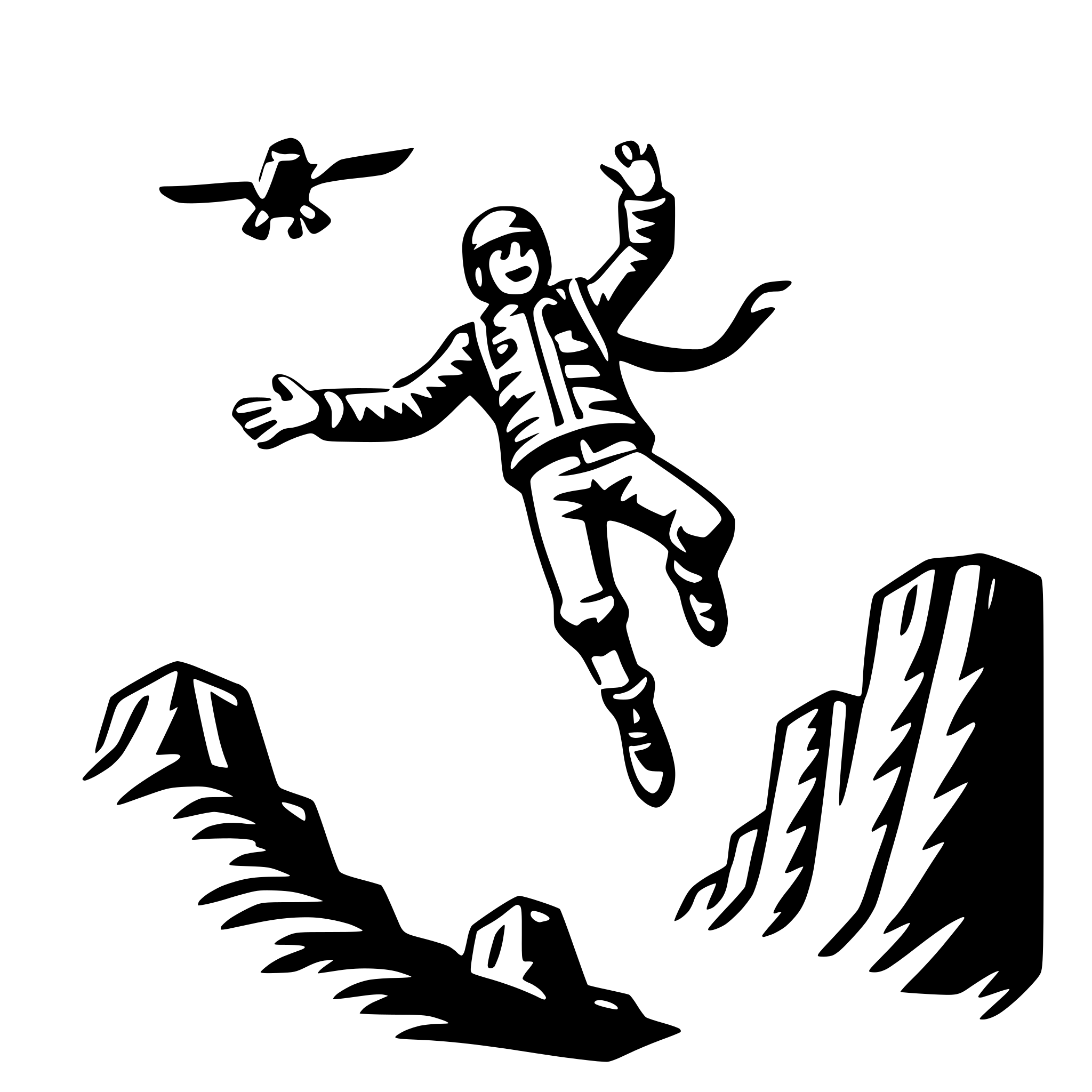 AI-generated SVG of a base jumping adventure