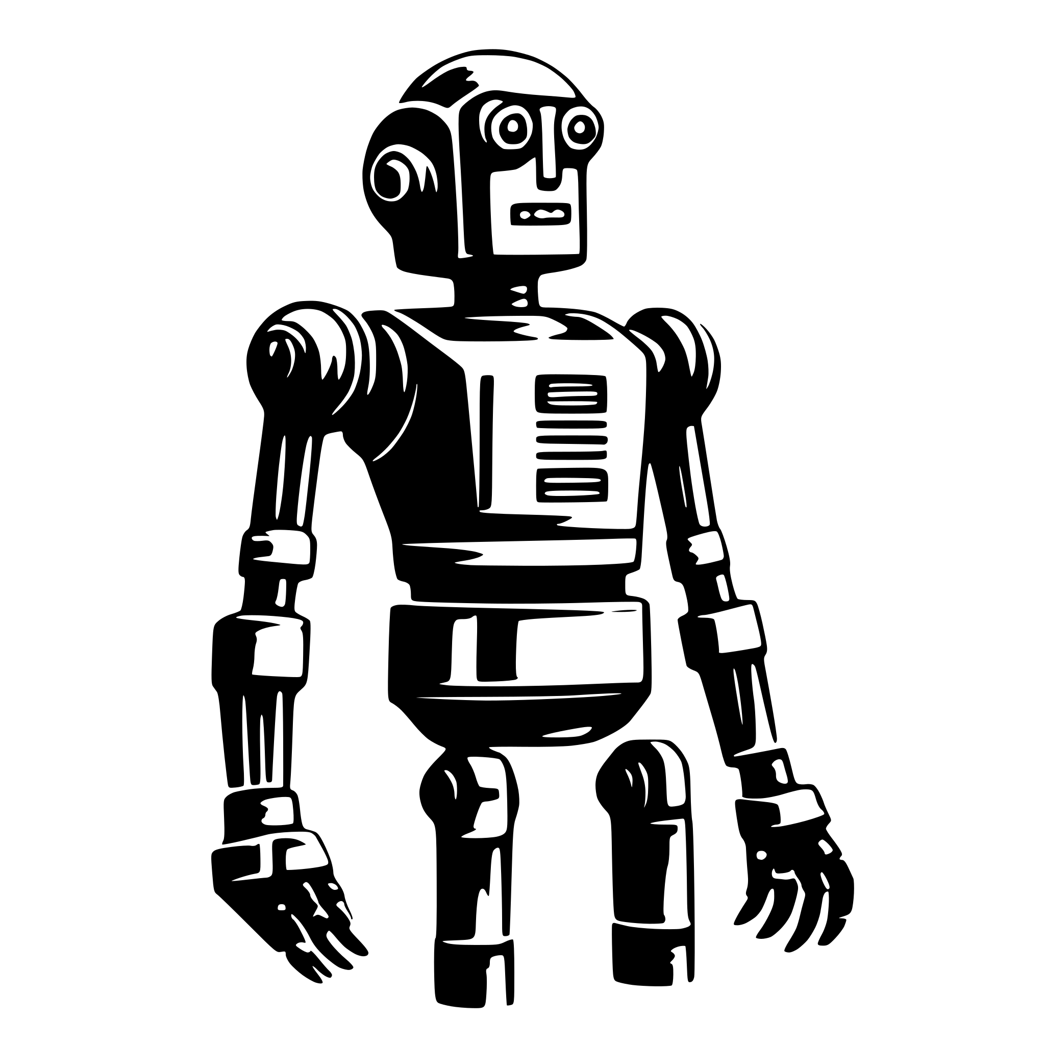 AI-generated SVG of 'robot looking up'