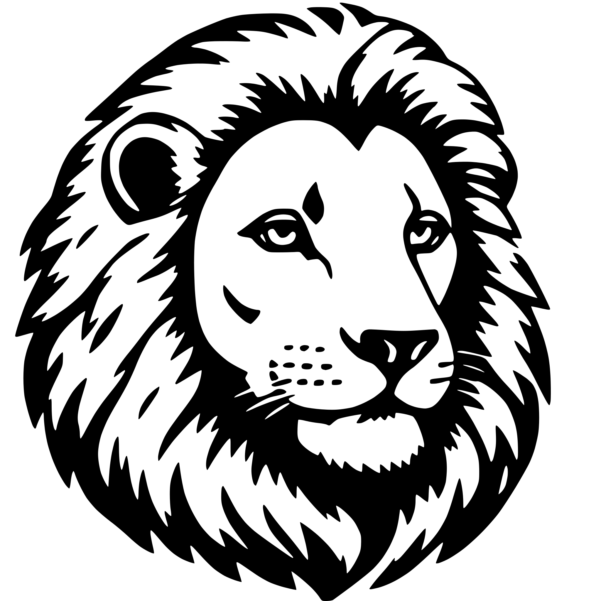 AI-generated SVG of 'lion with mane'