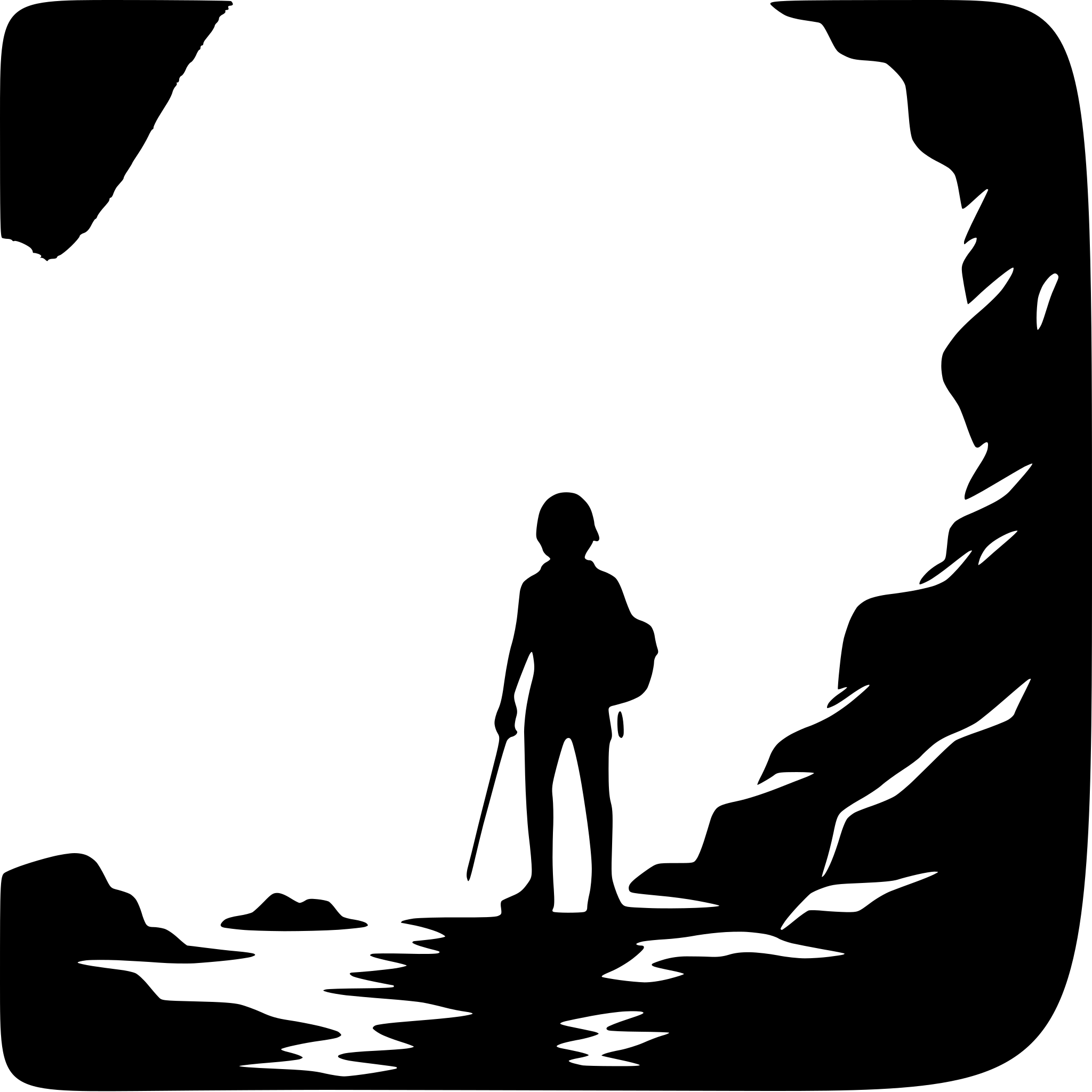 AI-generated SVG of 'adventurer exploring cave'
