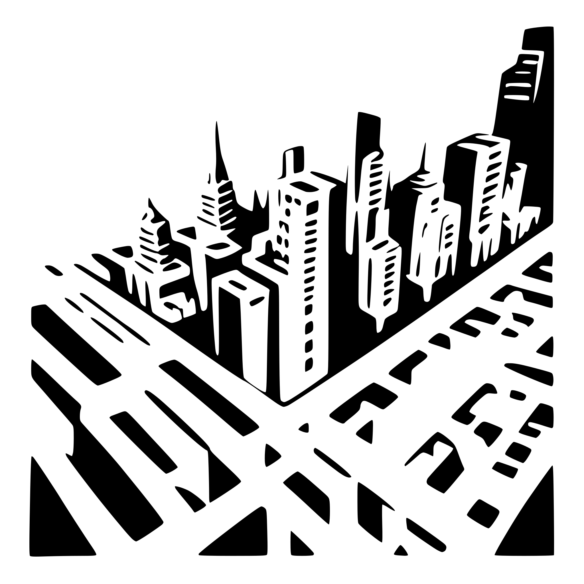 AI-generated SVG of a cyberpunk city