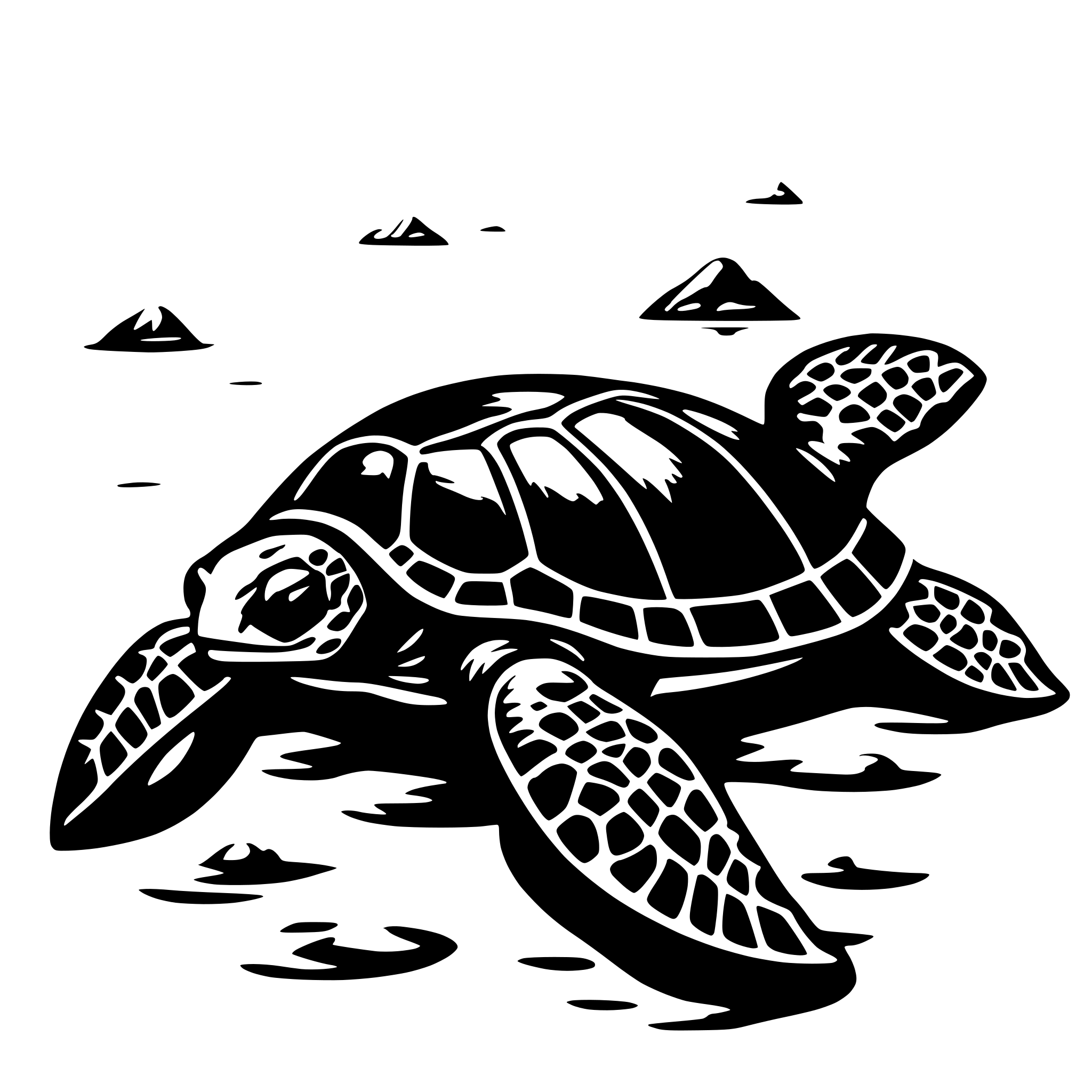AI-generated SVG of a sea turtle in ocean