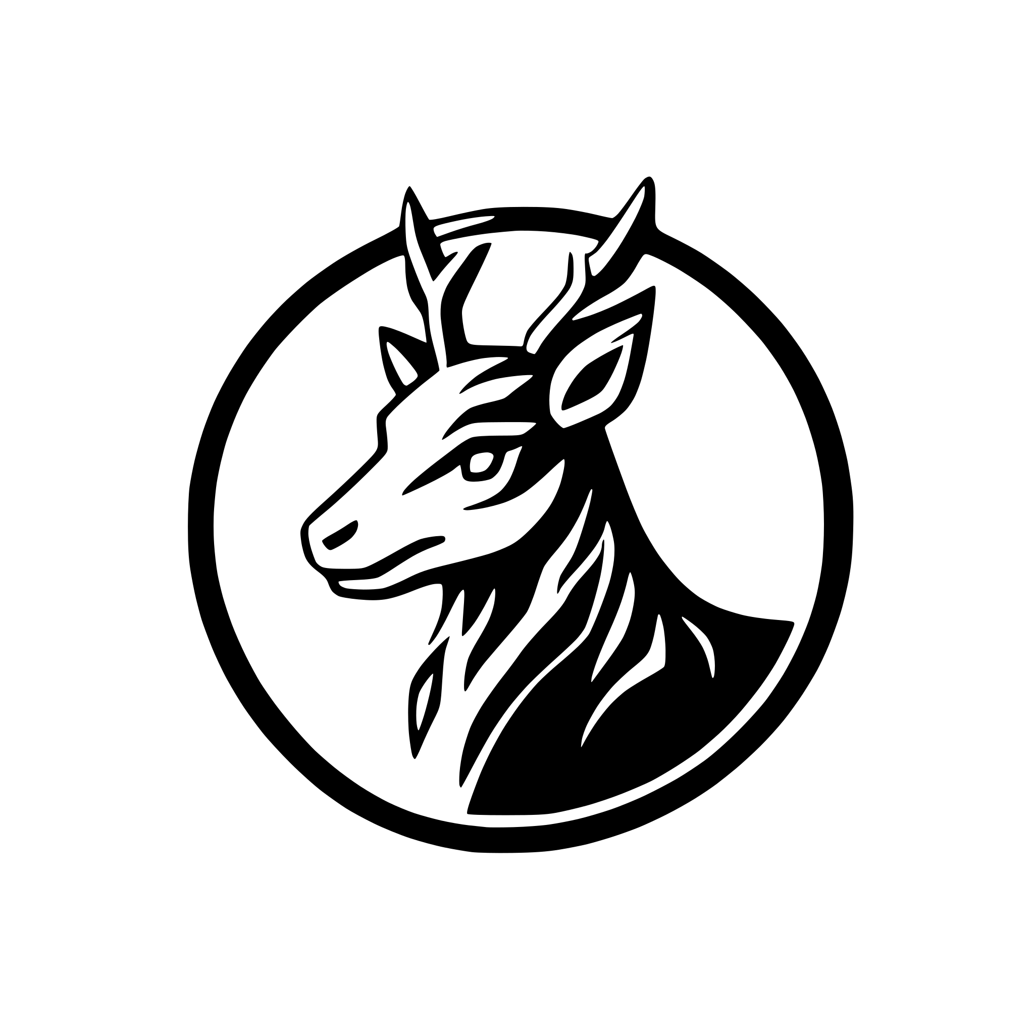 AI-generated SVG of 'blue kirin deer circular'