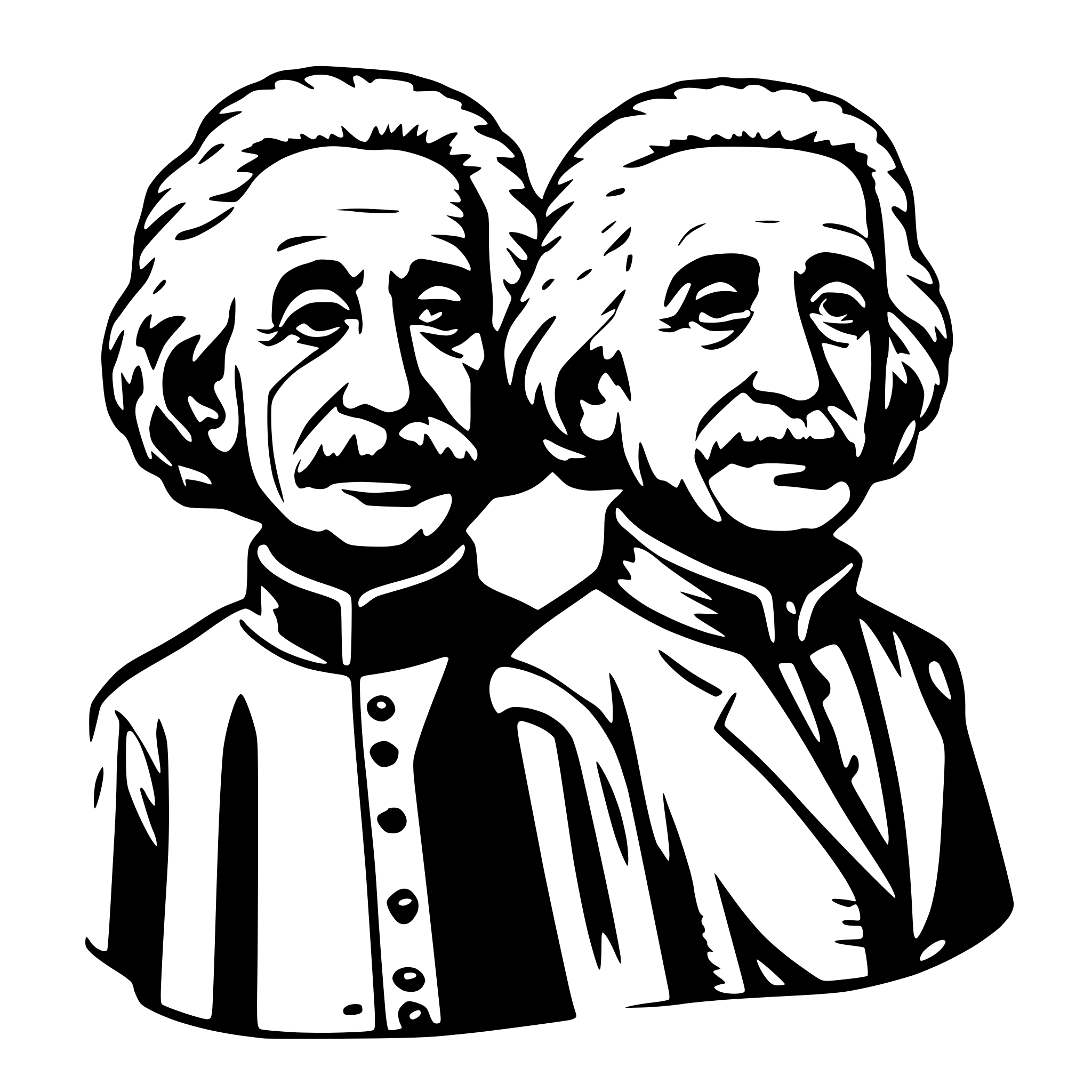 AI-generated SVG of 'Albert Einstein and Galileo Galilei'