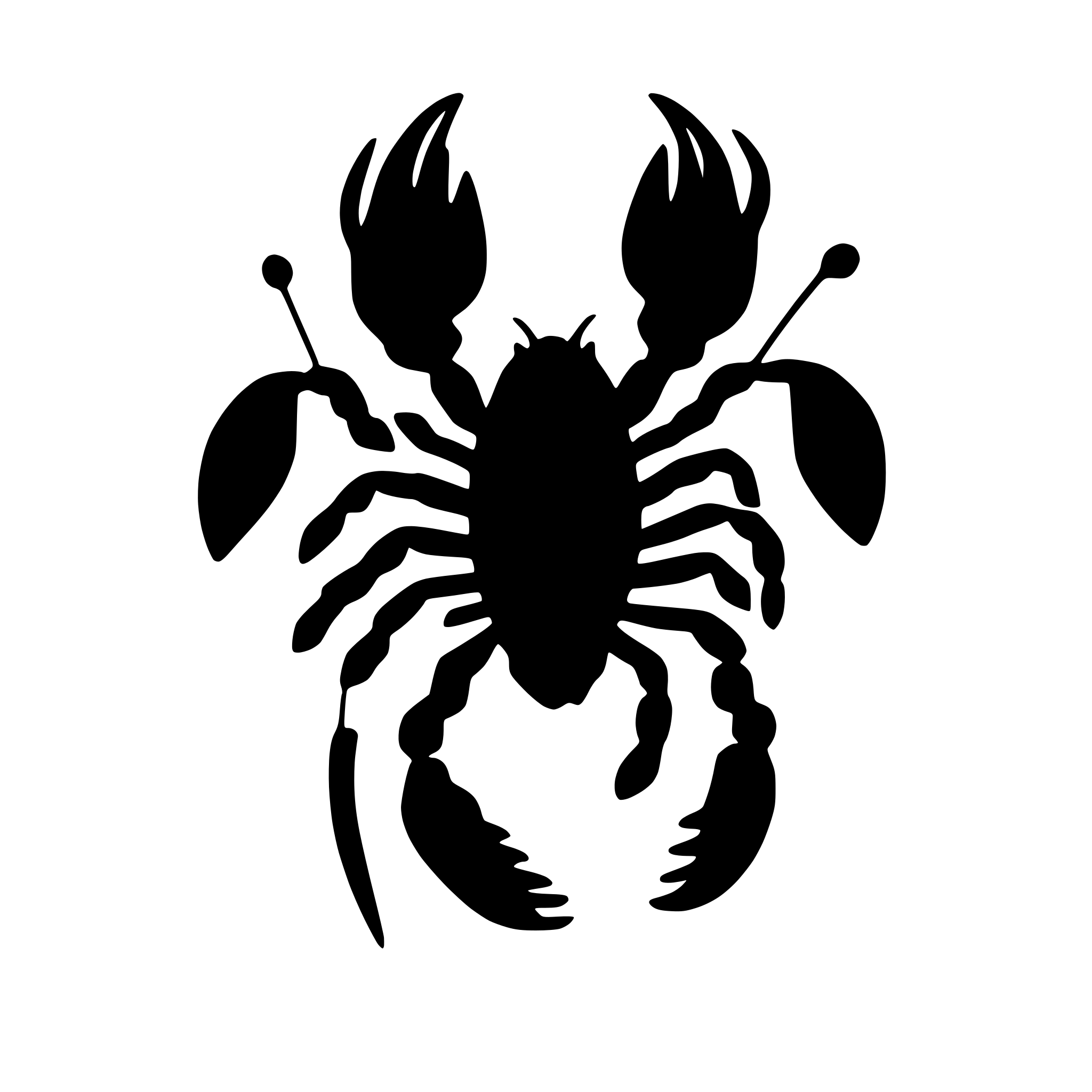 AI-generated SVG of 'crawfish silhouette outline'