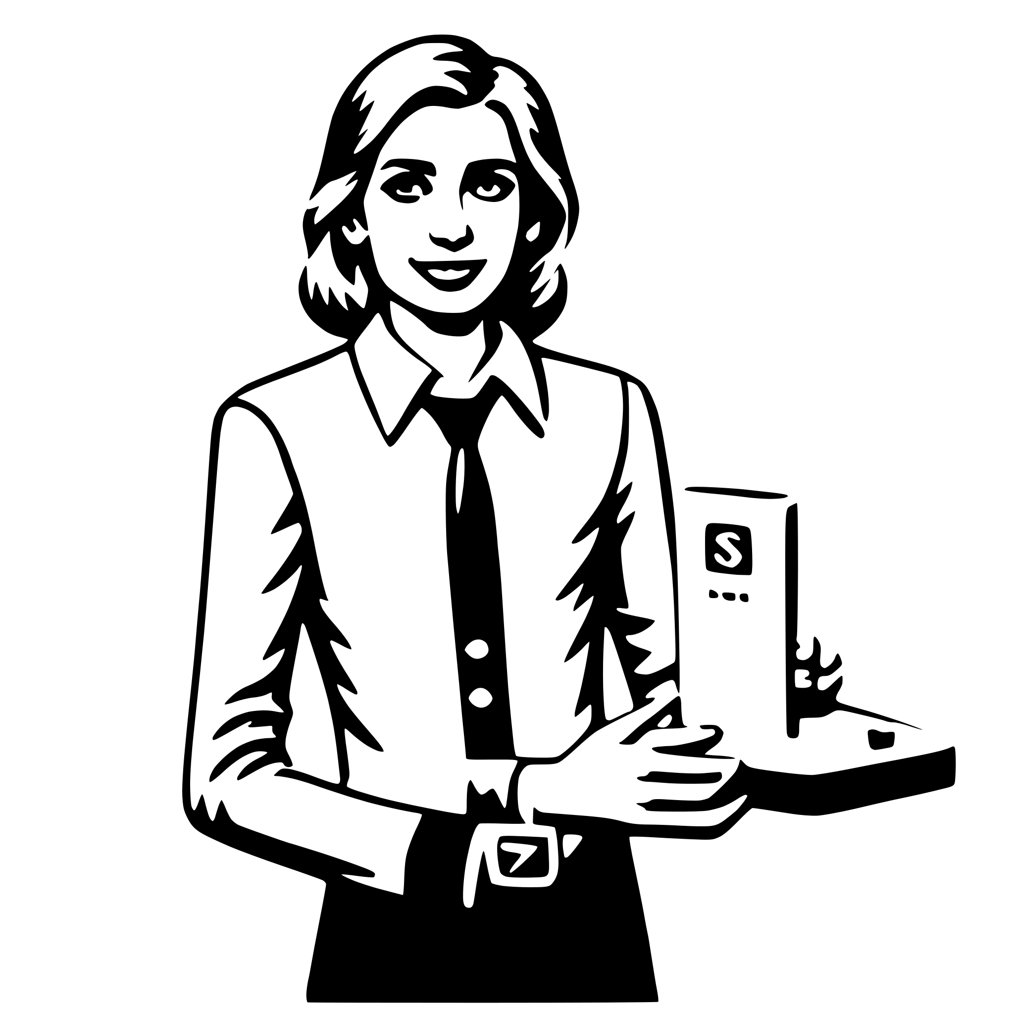 AI-generated SVG of a salesperson