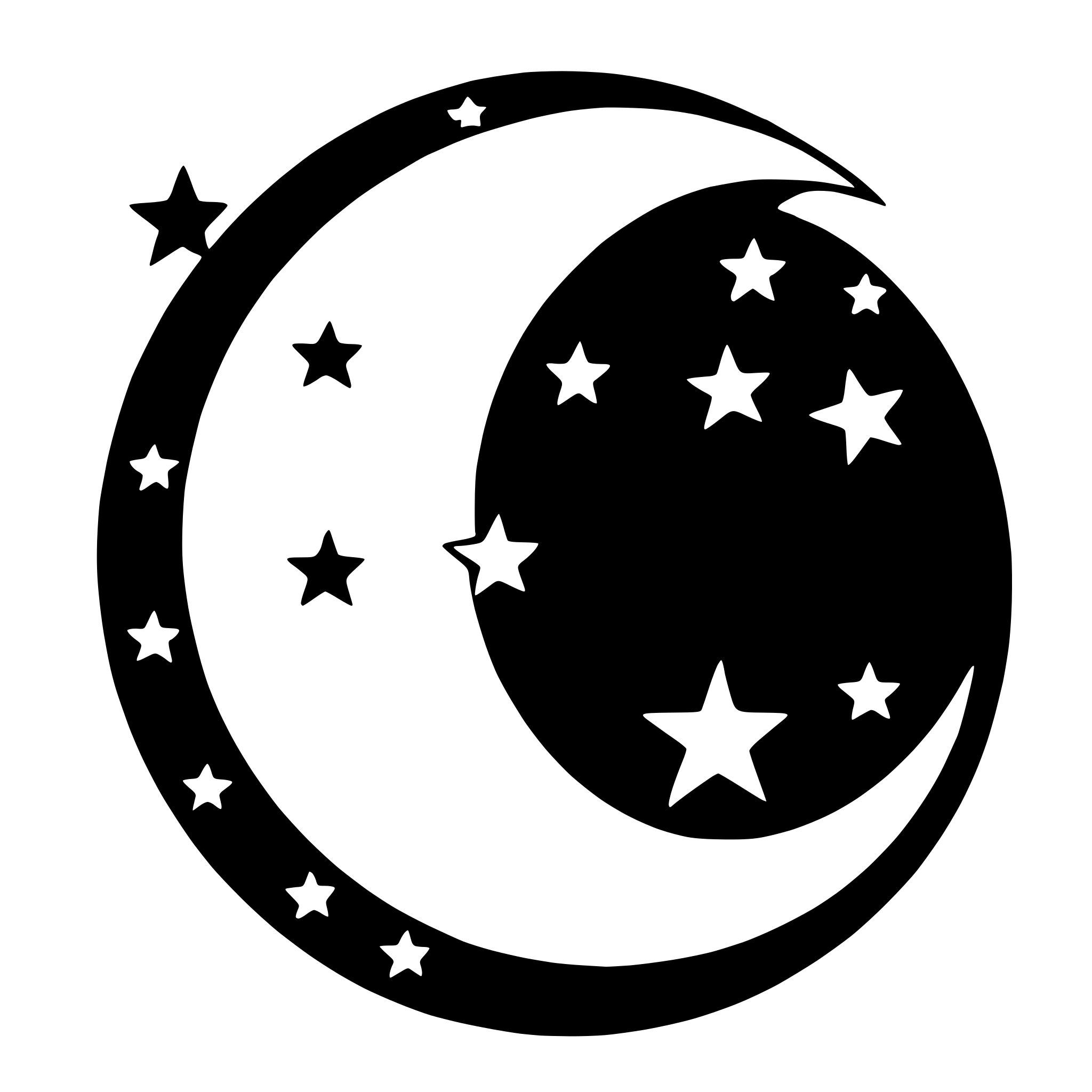 AI-generated SVG of 'moon and stars'