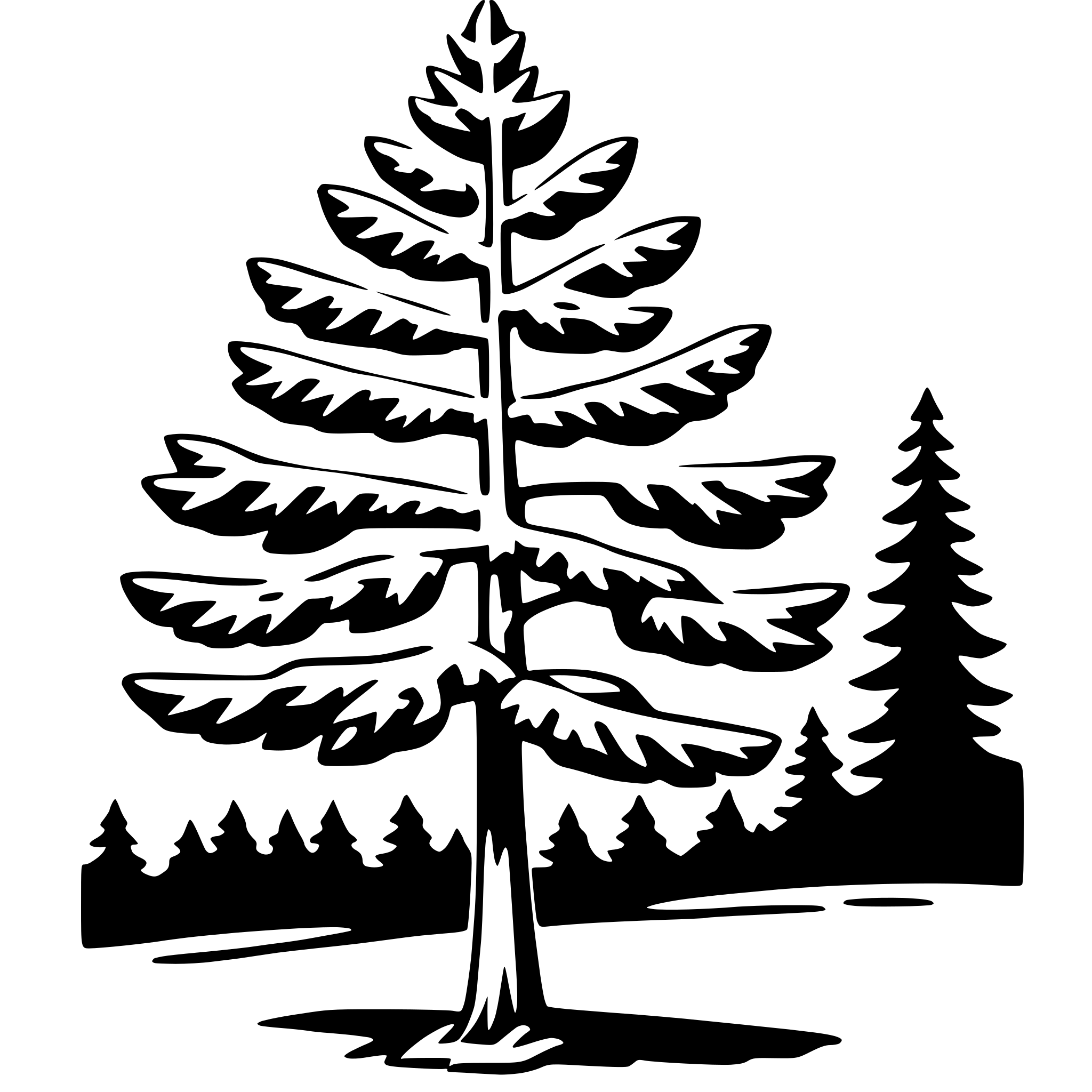 AI-generated SVG of a hemlock tree