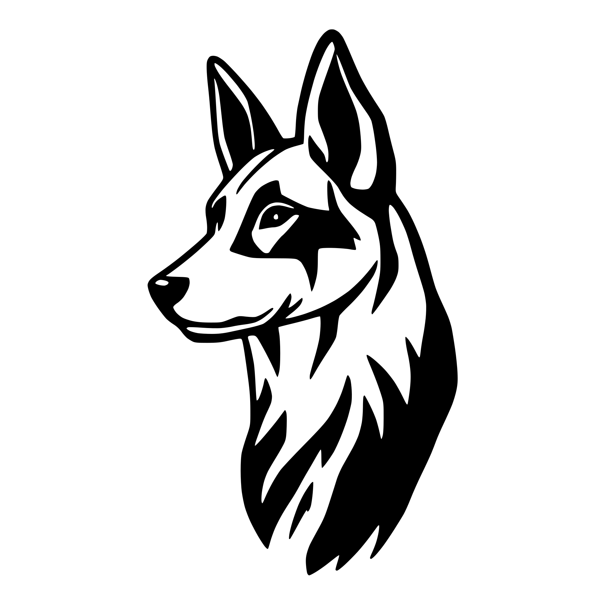 AI-generated SVG of a german shepherd siluette