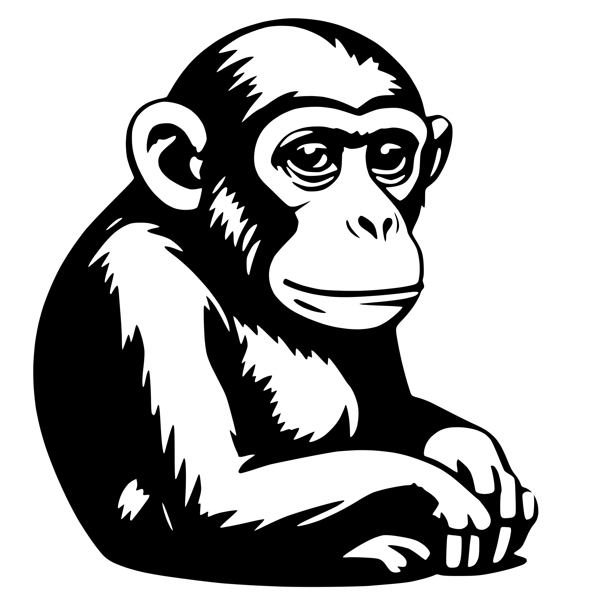 AI-generated SVG of 'sad monkey'