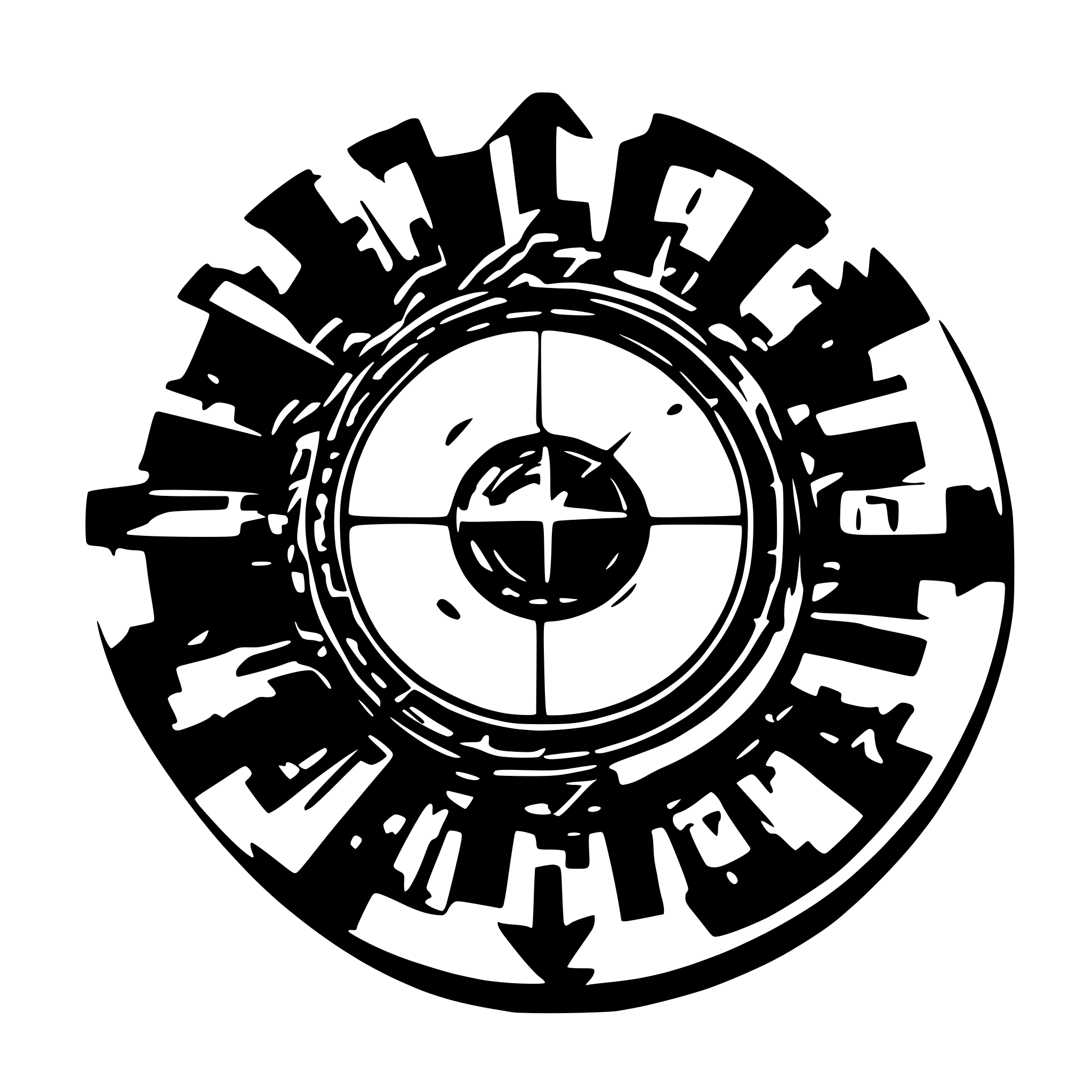 AI-generated SVG of a space round