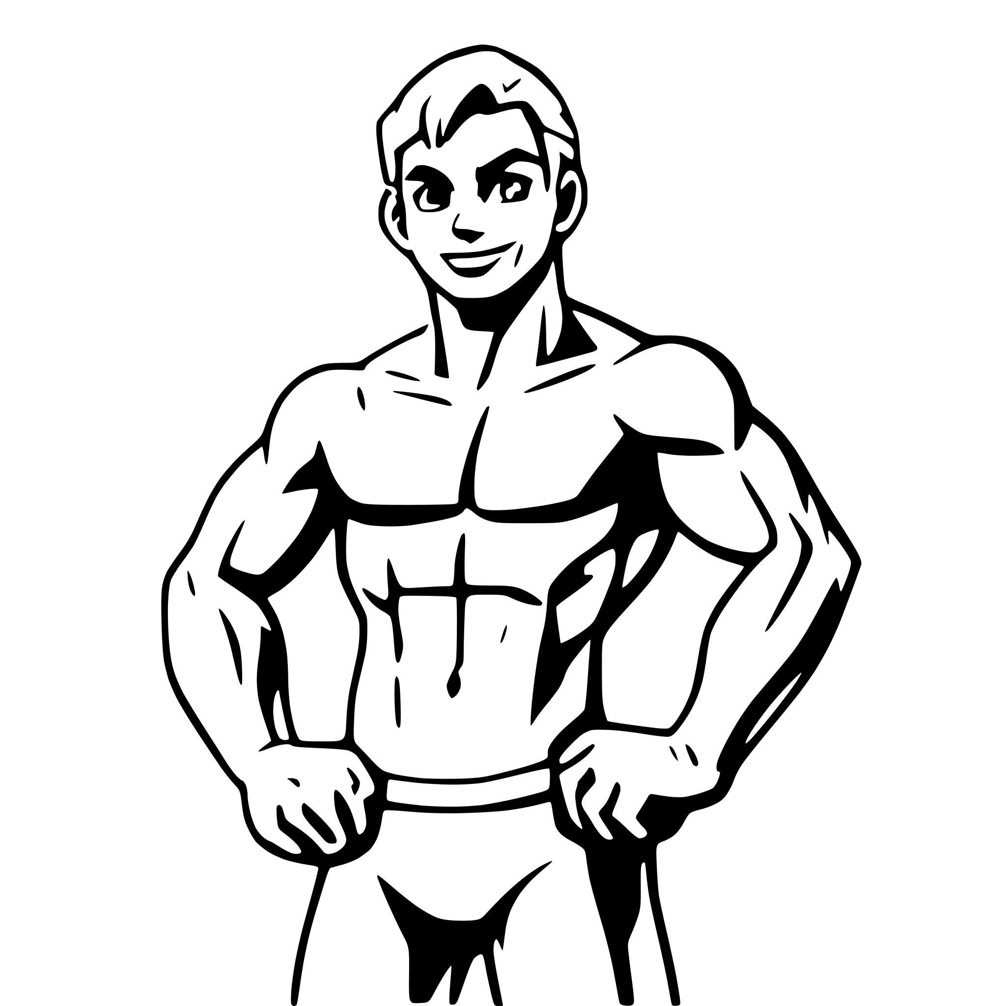 AI-generated SVG of a body muscles scheme