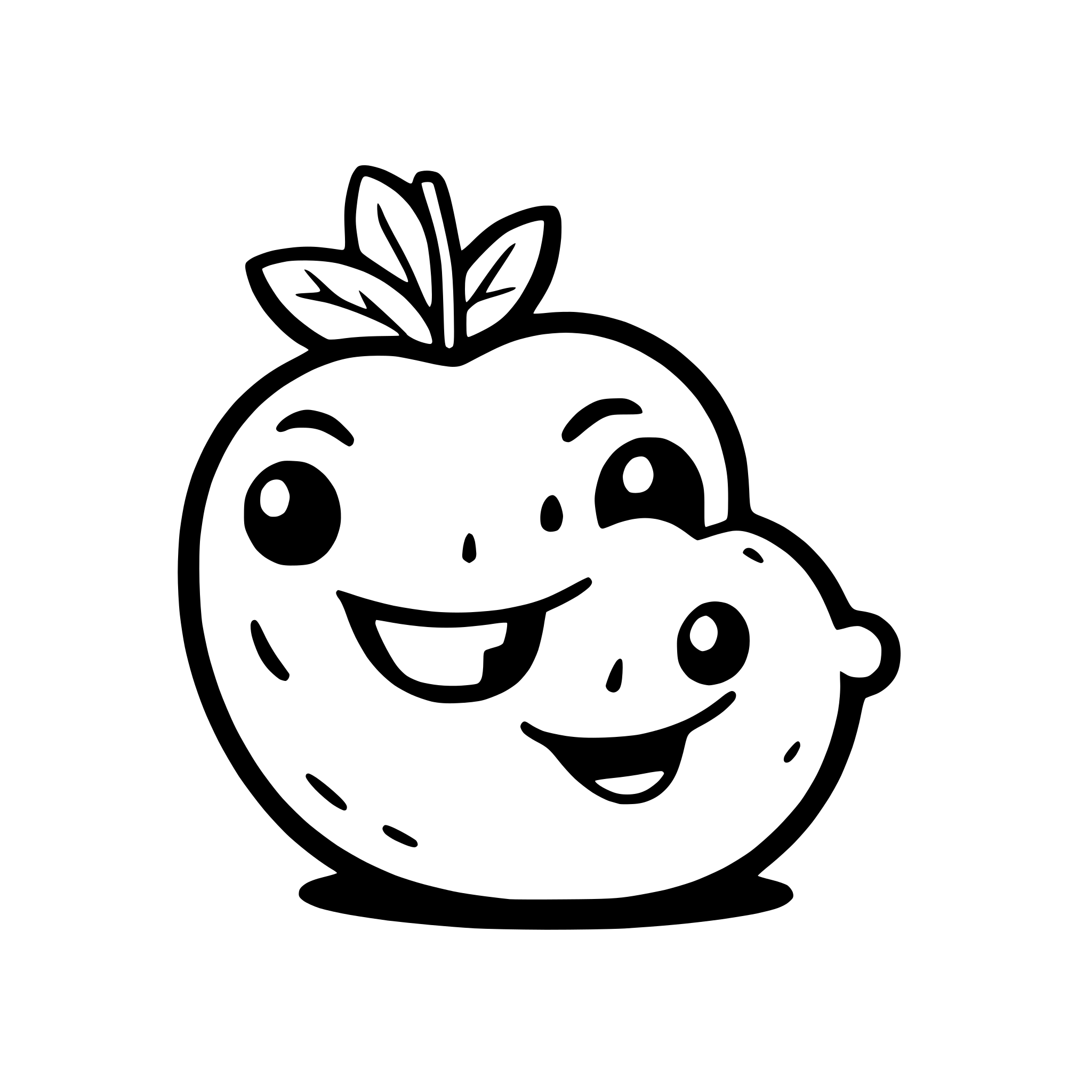 AI-generated SVG of a a smiling apple and worm duo