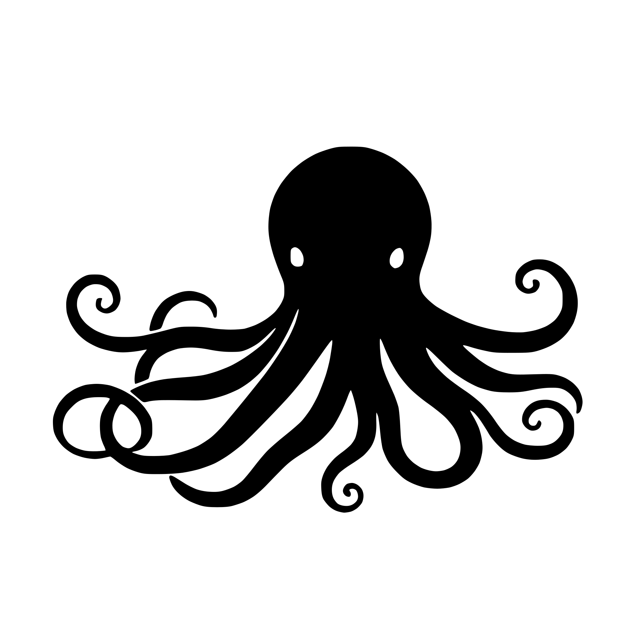 AI-generated SVG of a octopus with swirling tentacles