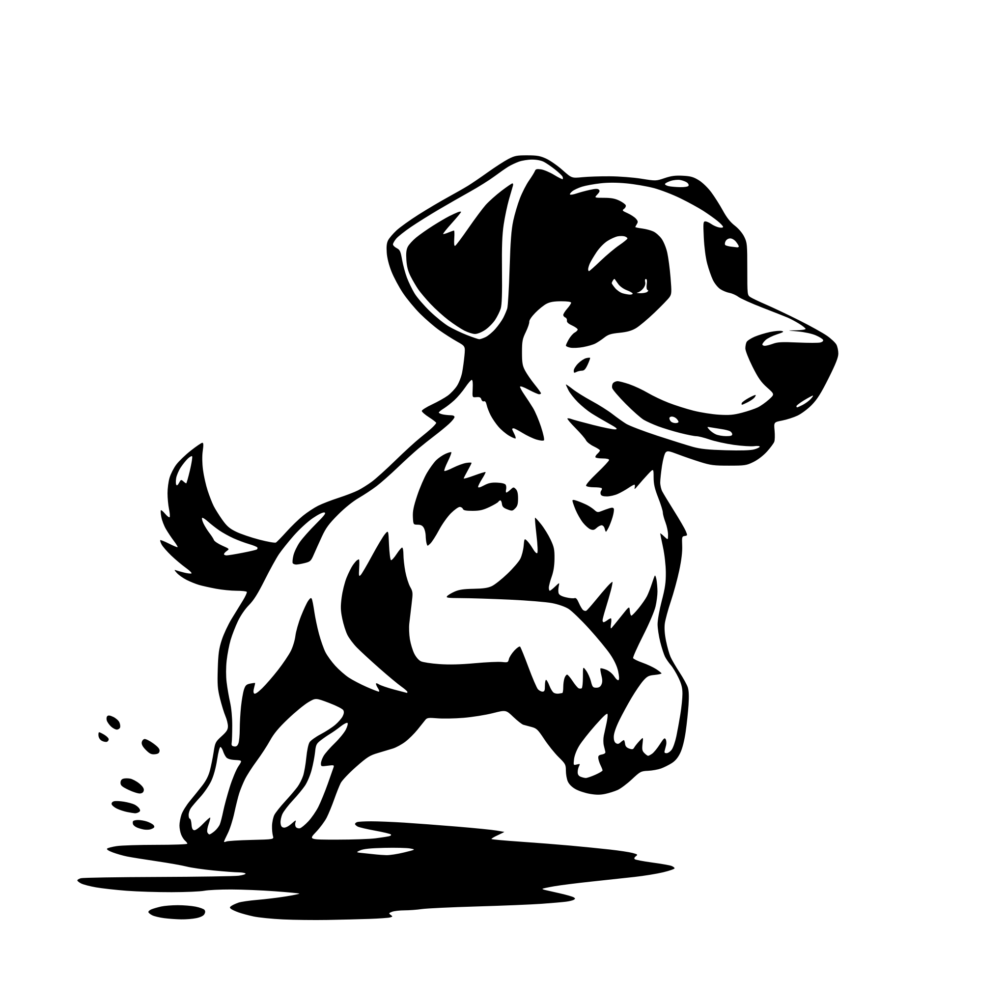 AI-generated SVG of 'dog jump'