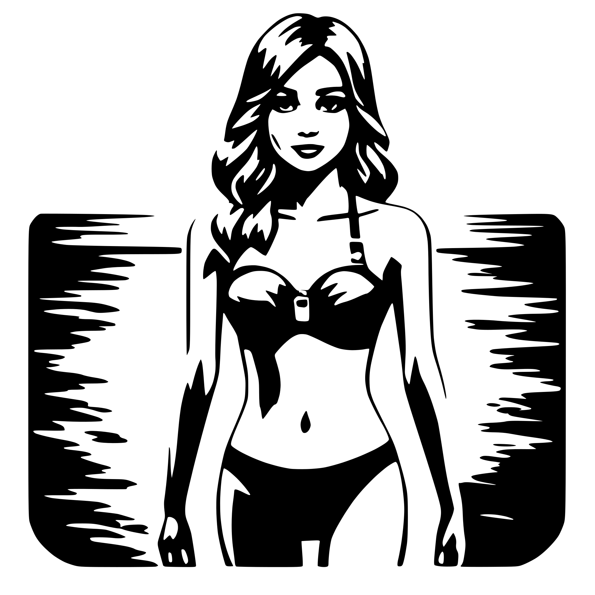 AI-generated SVG of a anima bikini