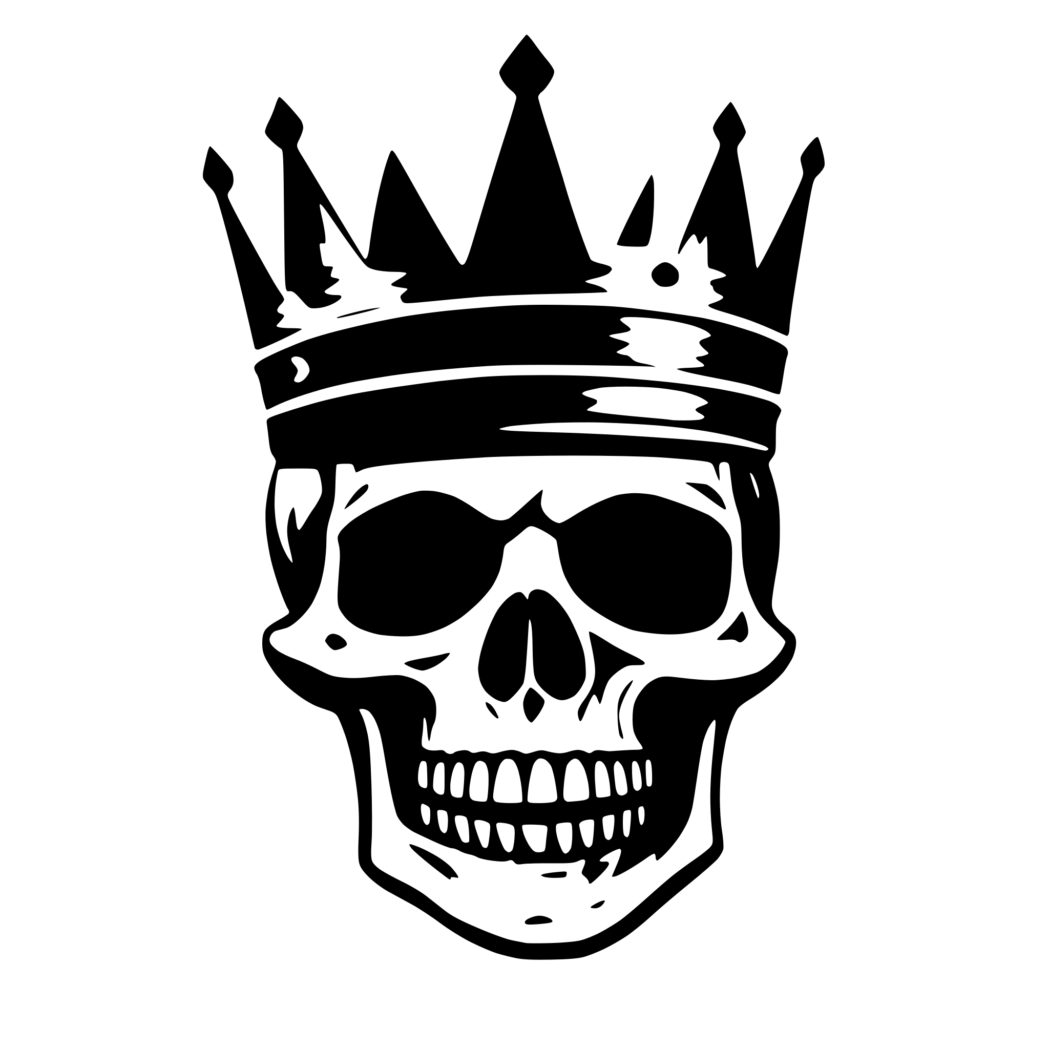 AI-generated SVG of 'Skull head with King crown'